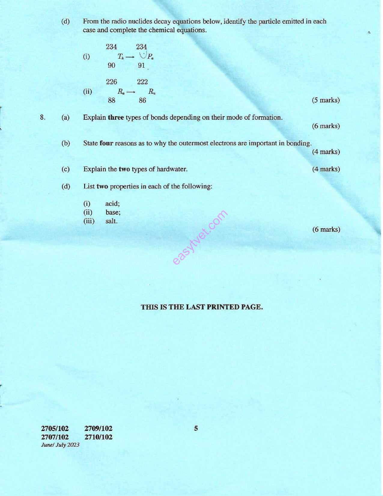 Mathematics 1 and Physical Science (2023) — page 5 of 5