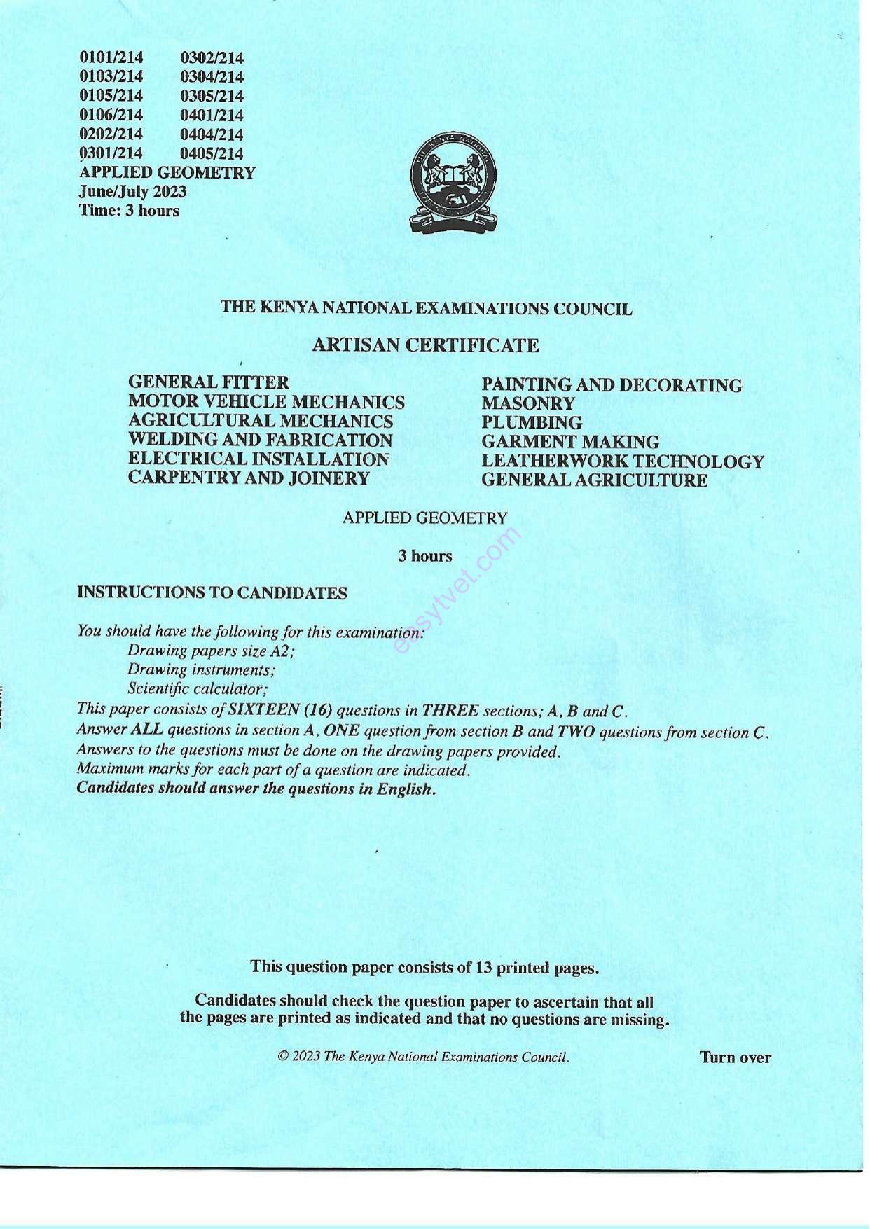 Electrical Installation Leatherwork Technology (2023) — page 1 of 13
