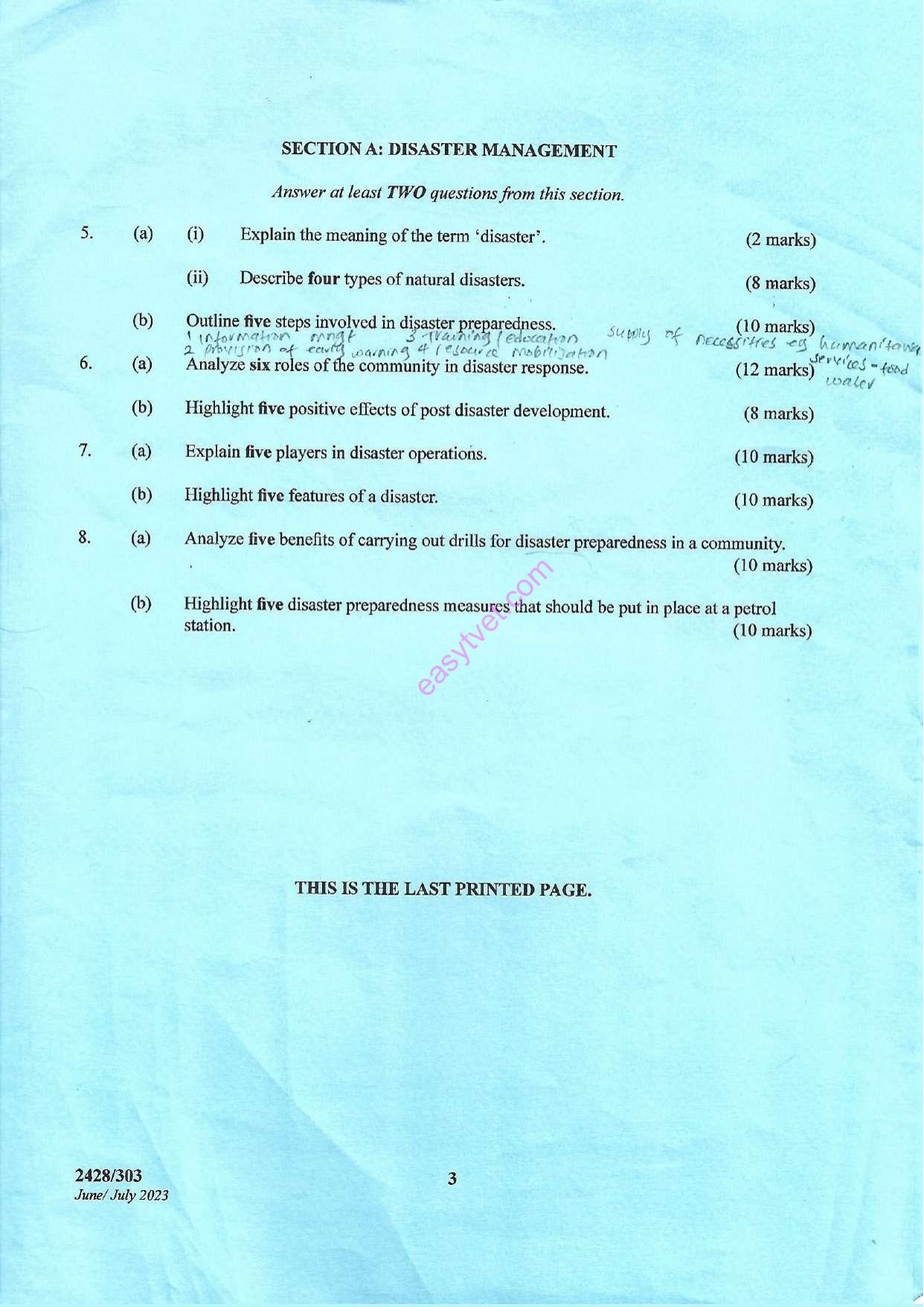Social Policy, Administration and Disaster Management (2023) — page 3 of 3