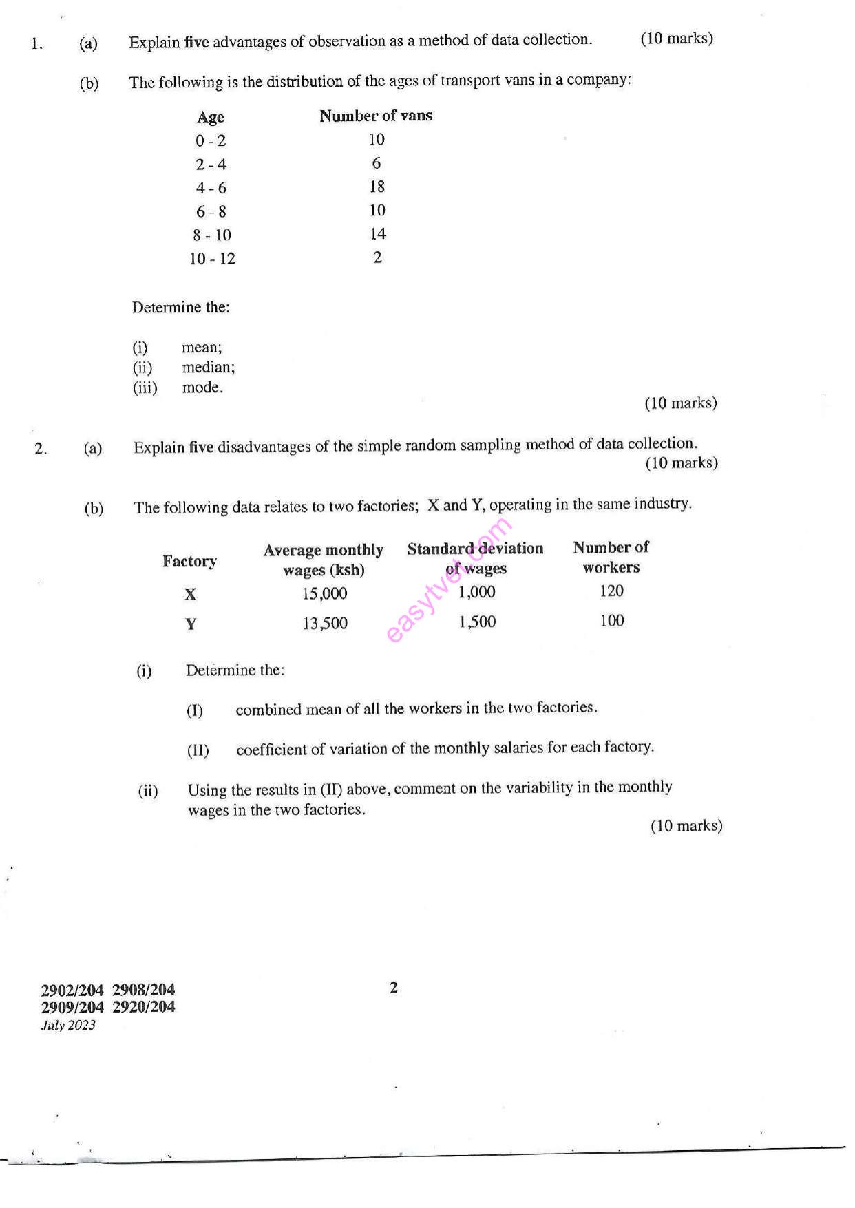 Quantitative Methods (2023) — page 2 of 5