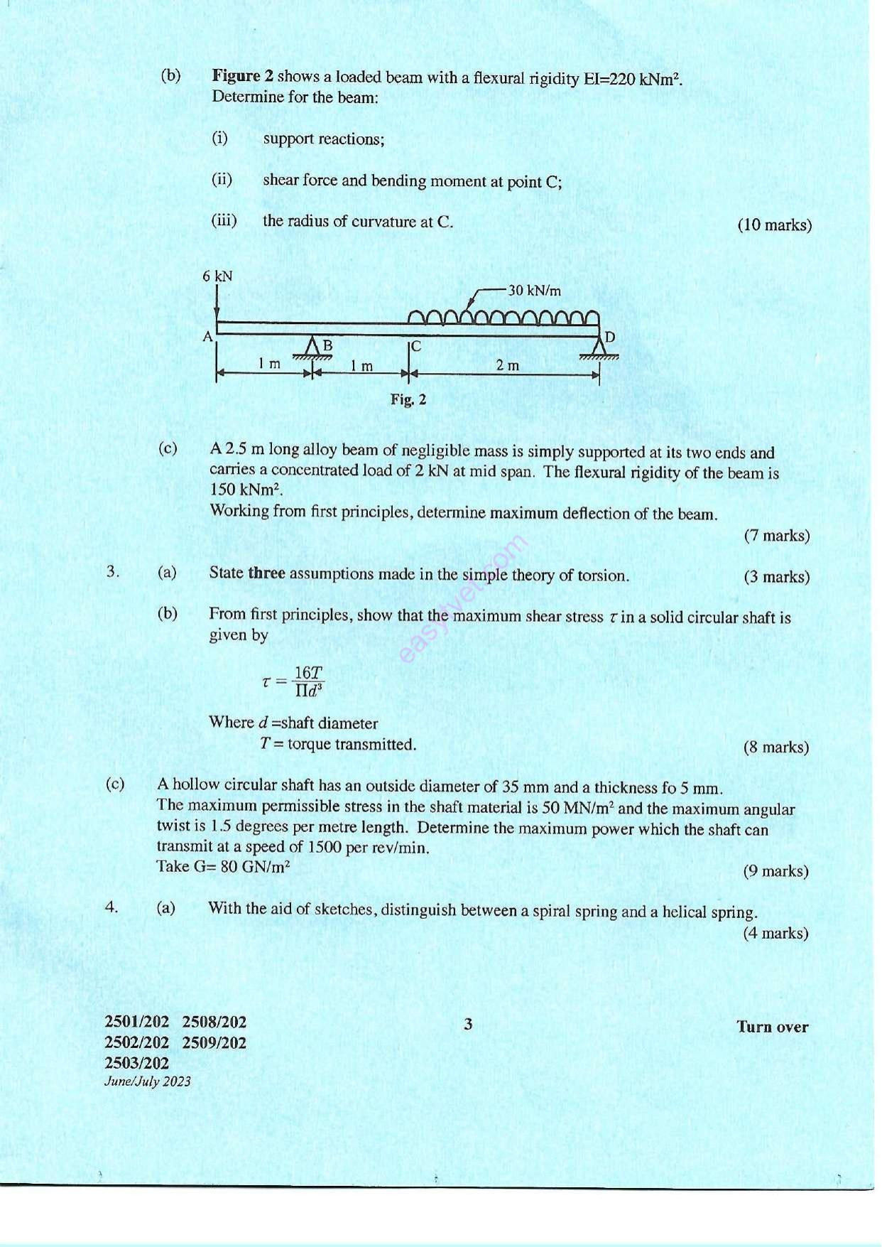 Strength of Materials and Mechanics of Machines (2023) — page 3 of 7