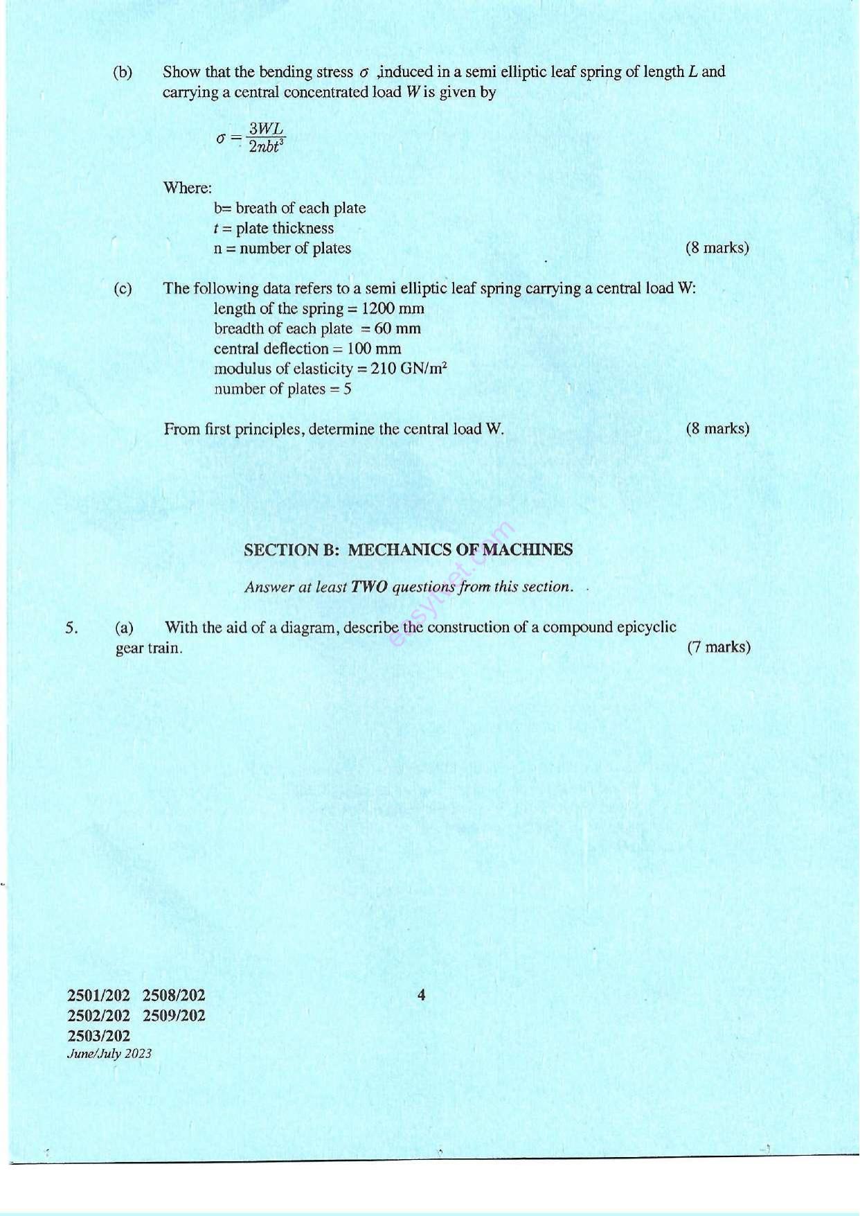Strength of Materials and Mechanics of Machines (2023) — page 4 of 7