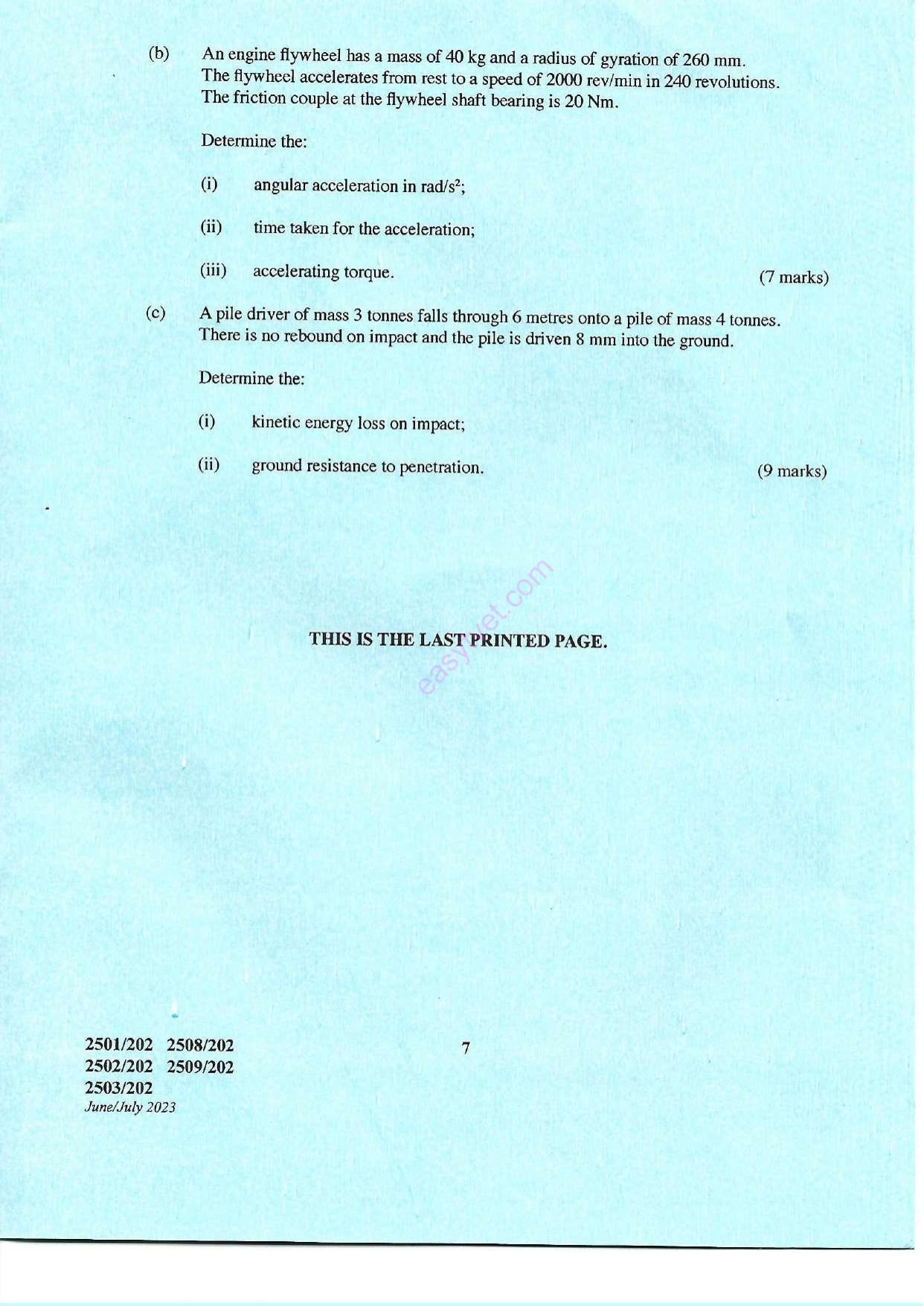 Strength of Materials and Mechanics of Machines (2023) — page 7 of 7