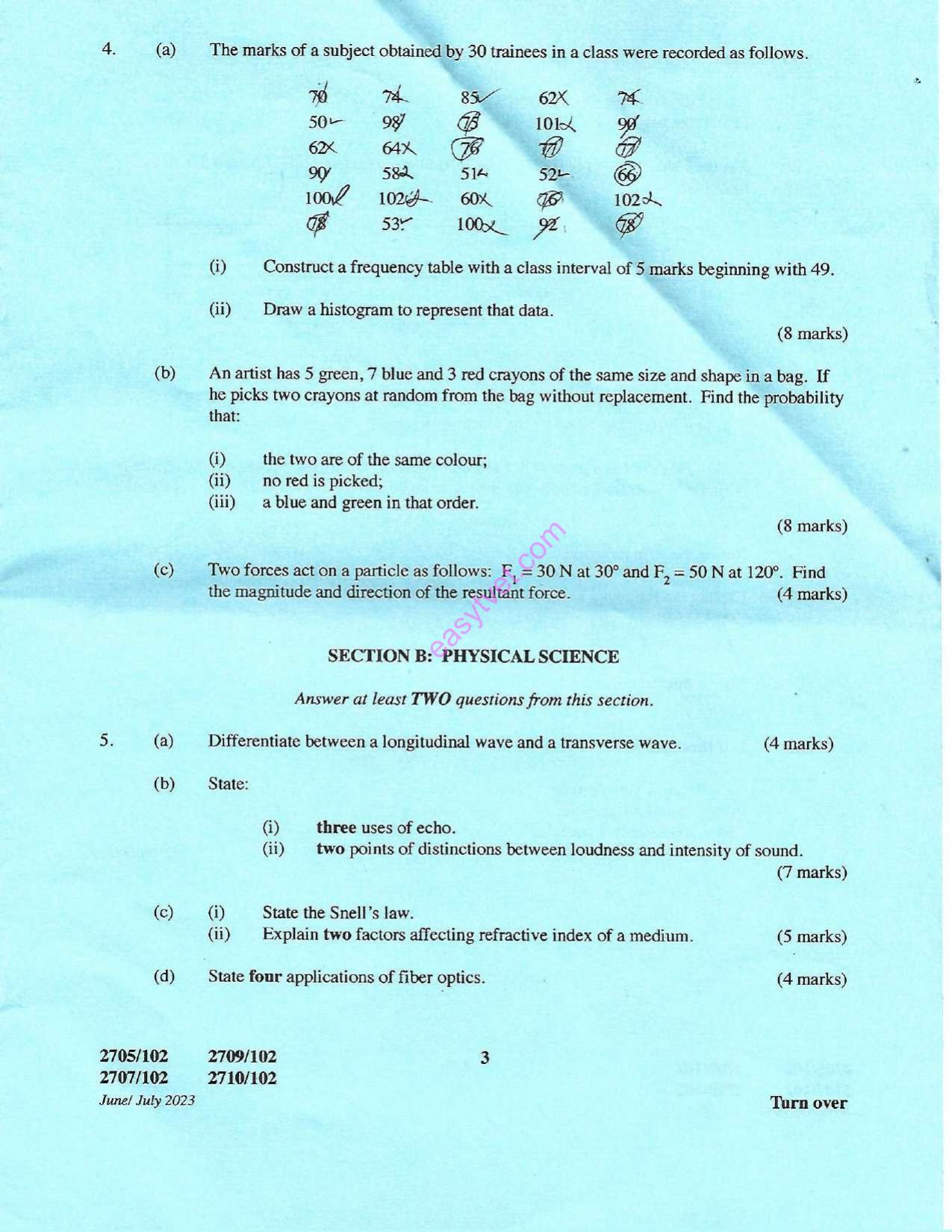 Mathematics 1 and Physical Science (2023) — page 3 of 5