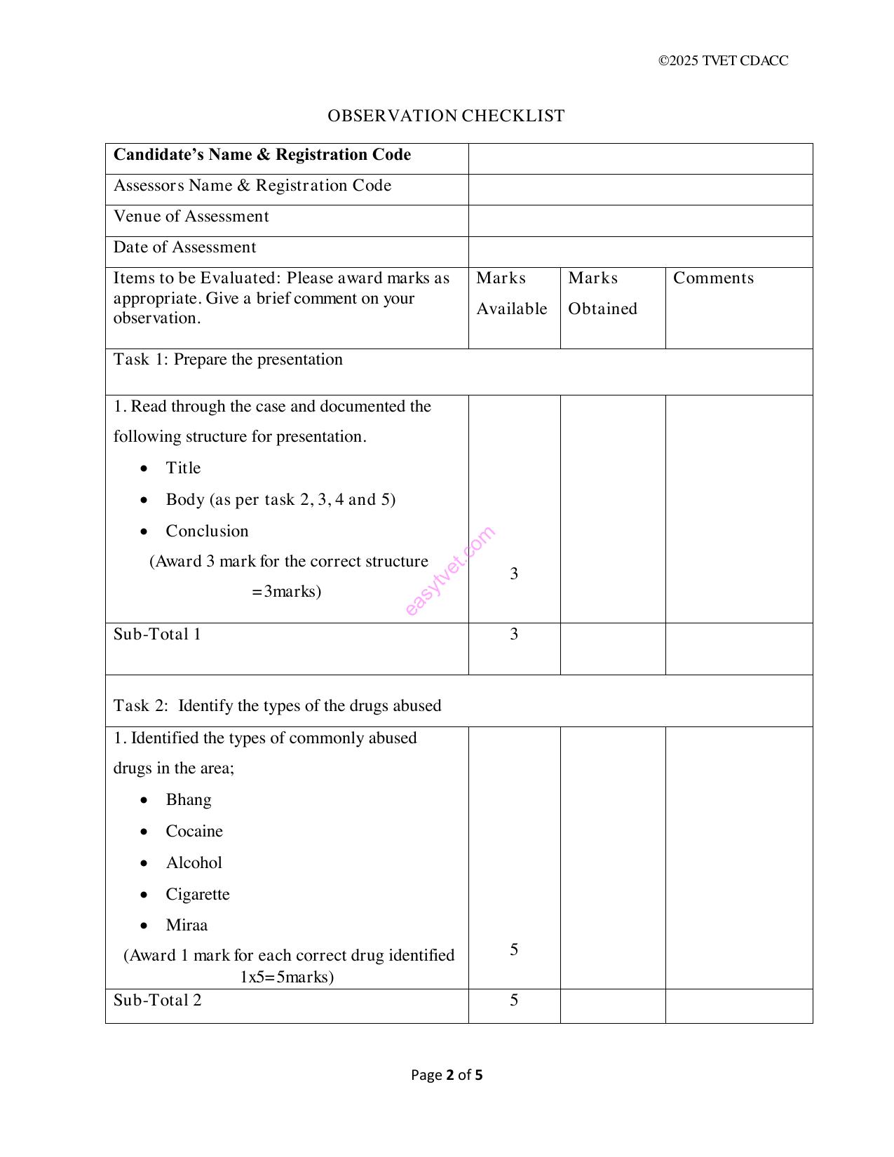 4 Ssessment and Certificationg — page 2 of 5