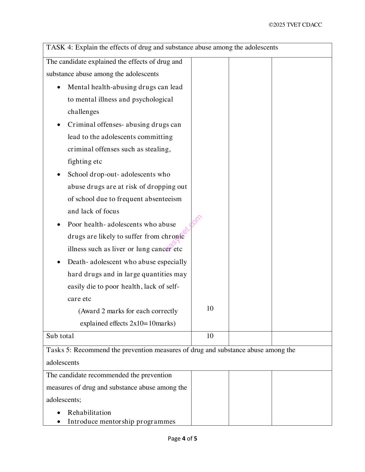 4 Ssessment and Certificationg — page 4 of 5
