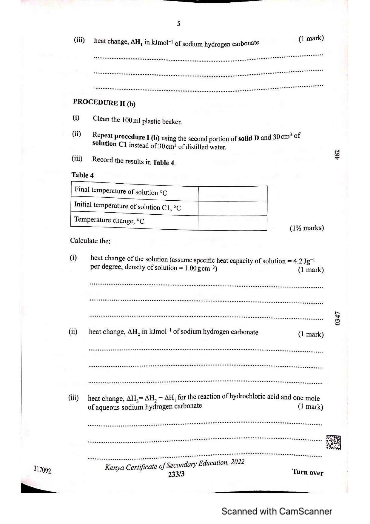 Chemistry Paper 3 — page 5 of 7