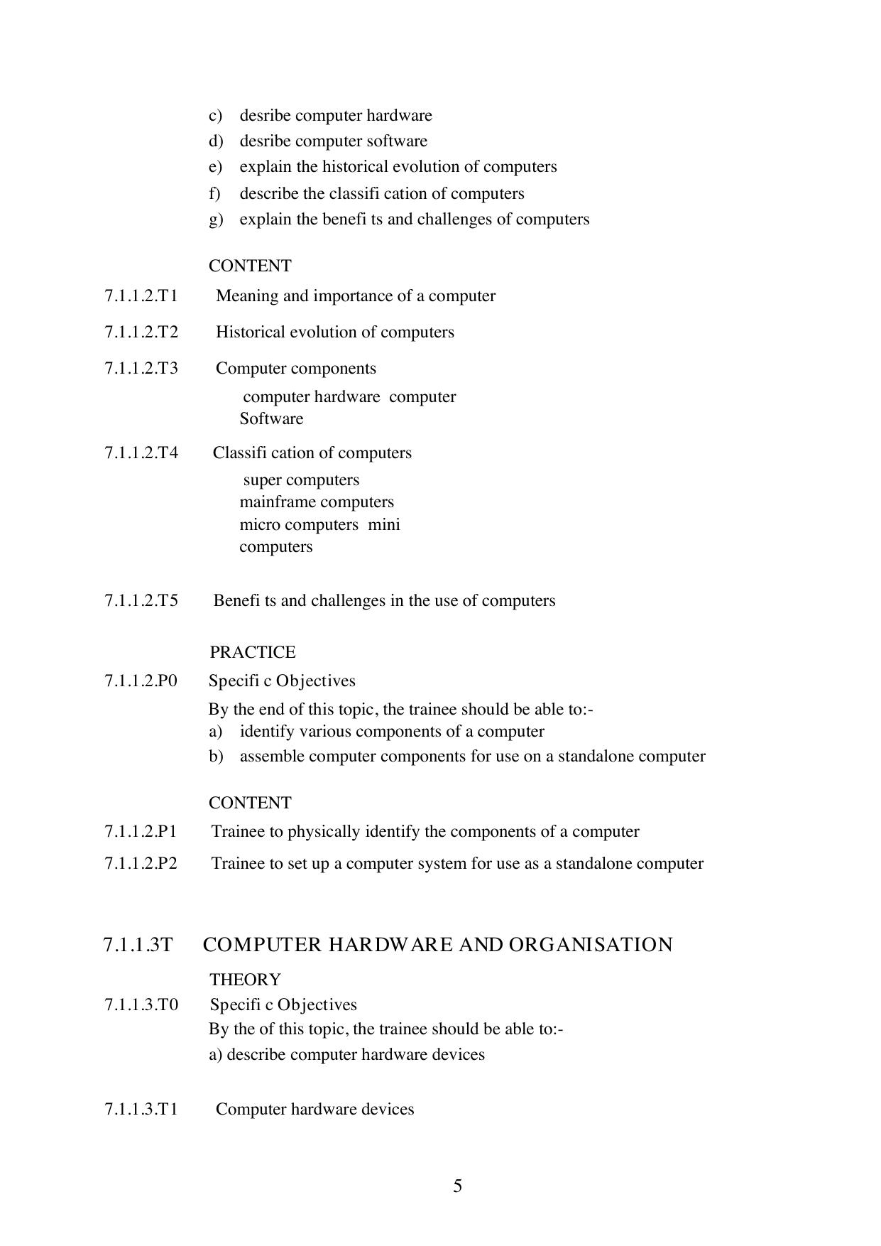 Course Outline FOR Introduction TO ICT AND Ethics — page 5 of 12