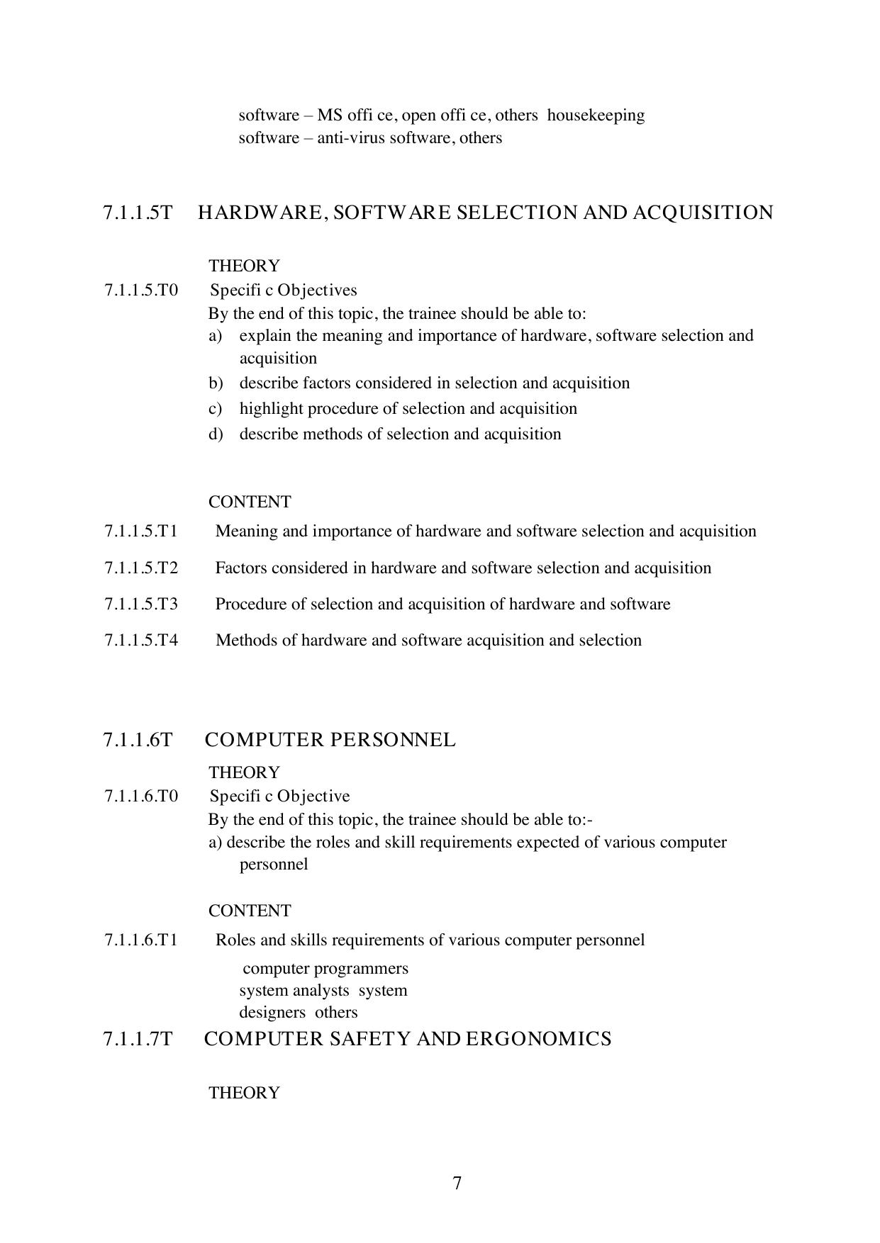 Course Outline FOR Introduction TO ICT AND Ethics — page 7 of 12