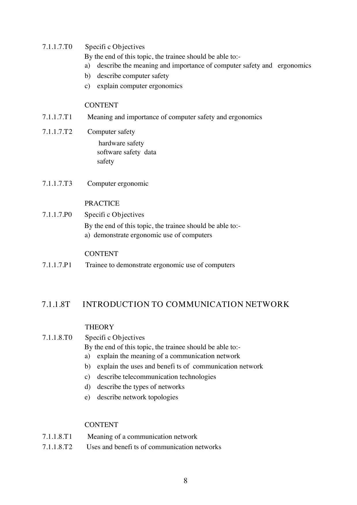 Course Outline FOR Introduction TO ICT AND Ethics — page 8 of 12