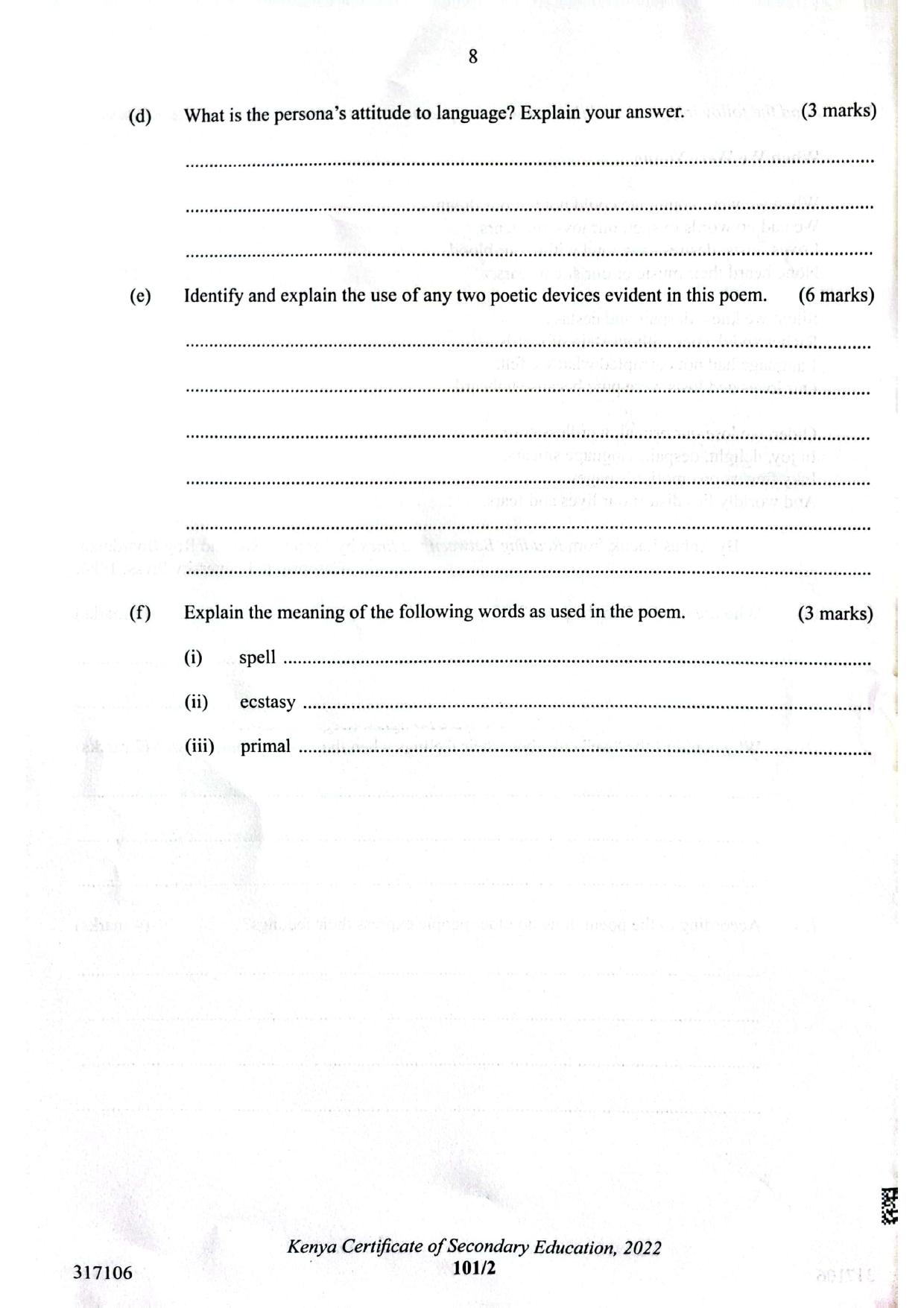 English Paper 2 — page 8 of 10