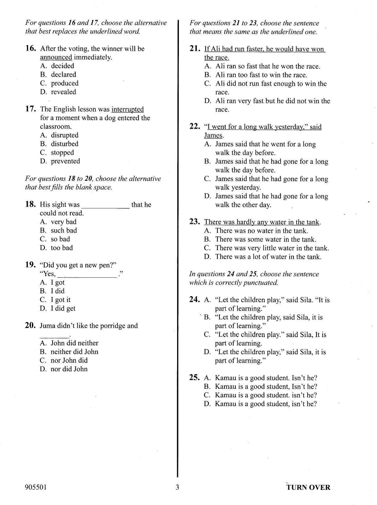 How to Use the Answer Sheet (2015) — page 3 of 7