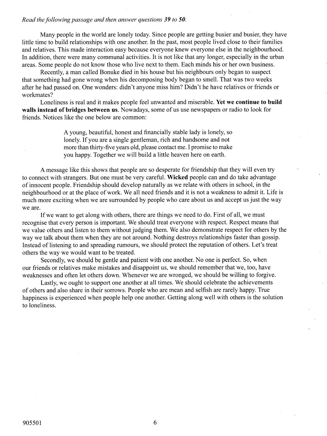 How to Use the Answer Sheet (2015) — page 6 of 7