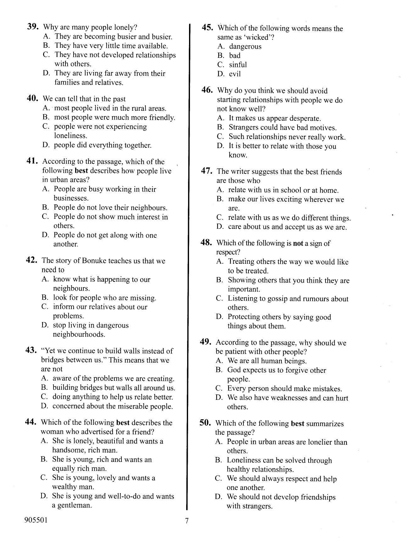 How to Use the Answer Sheet (2015) — page 7 of 7