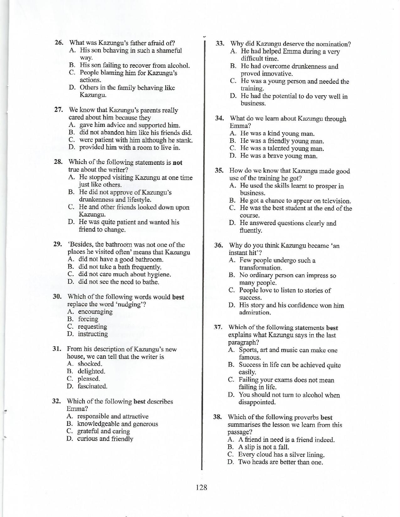 10.1 English Section A Language (2017) — page 4 of 6