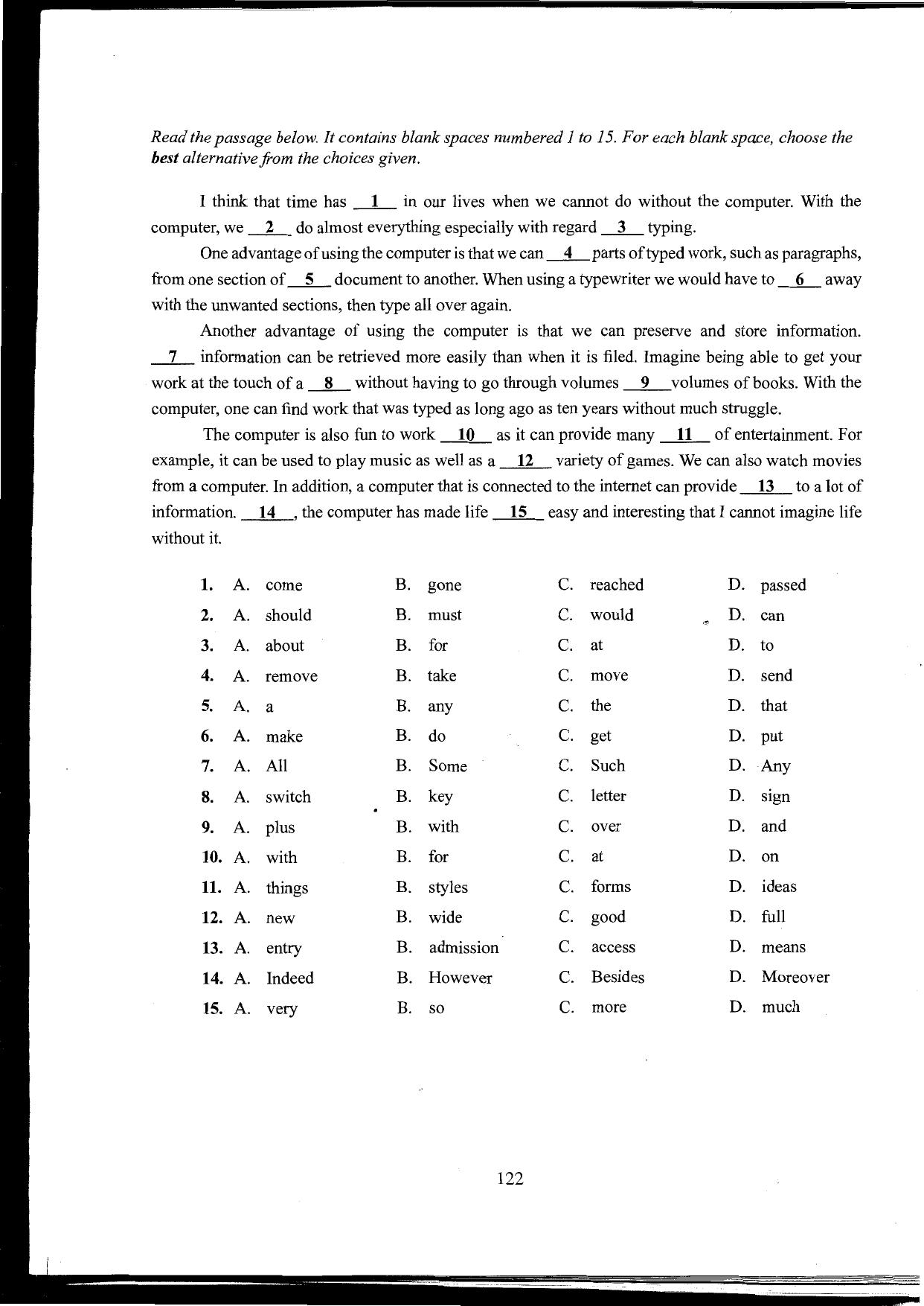 How to Use the Answer Sheet Provided (2016) — page 2 of 7