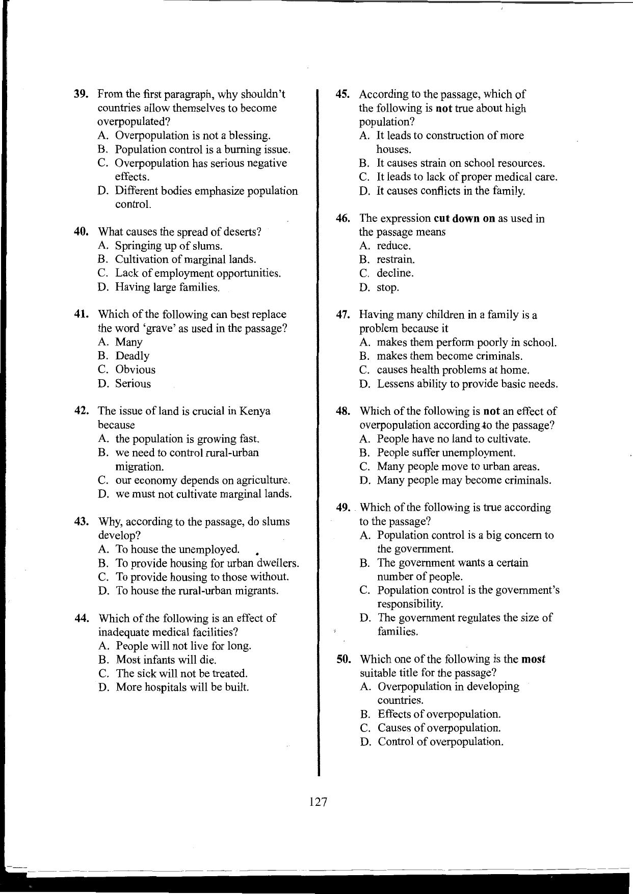 How to Use the Answer Sheet Provided (2016) — page 7 of 7