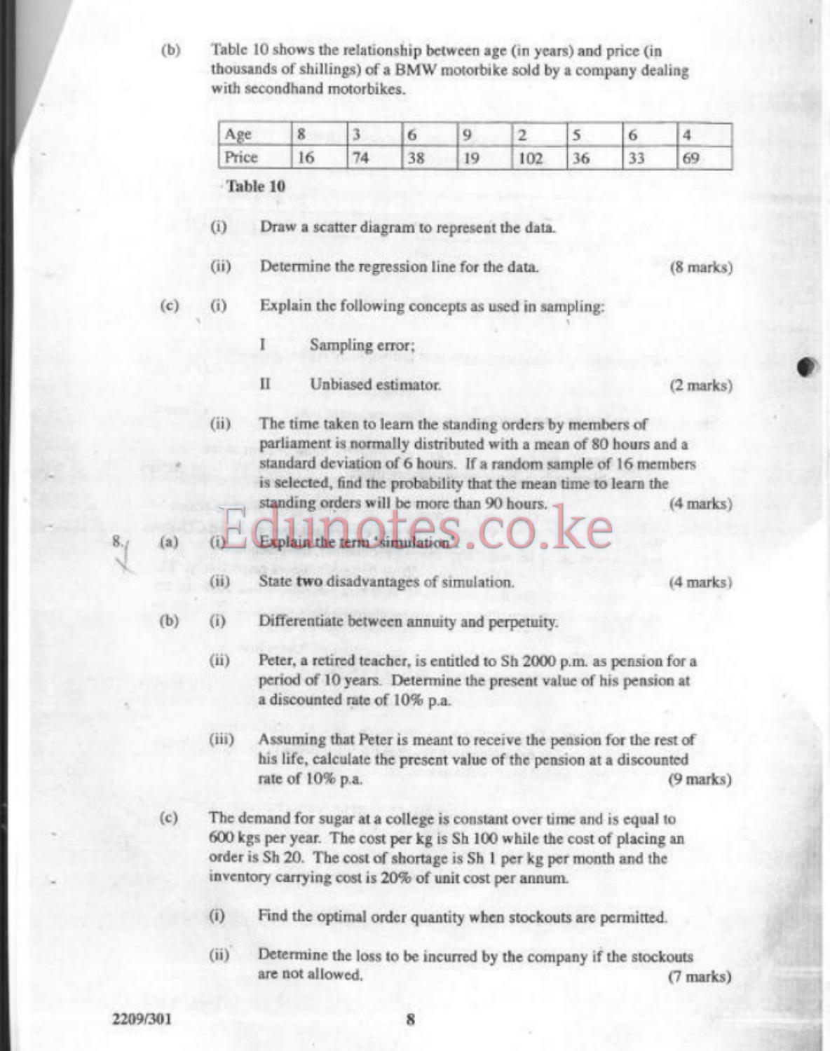 Quantitative Methods (2008) — page 8 of 10