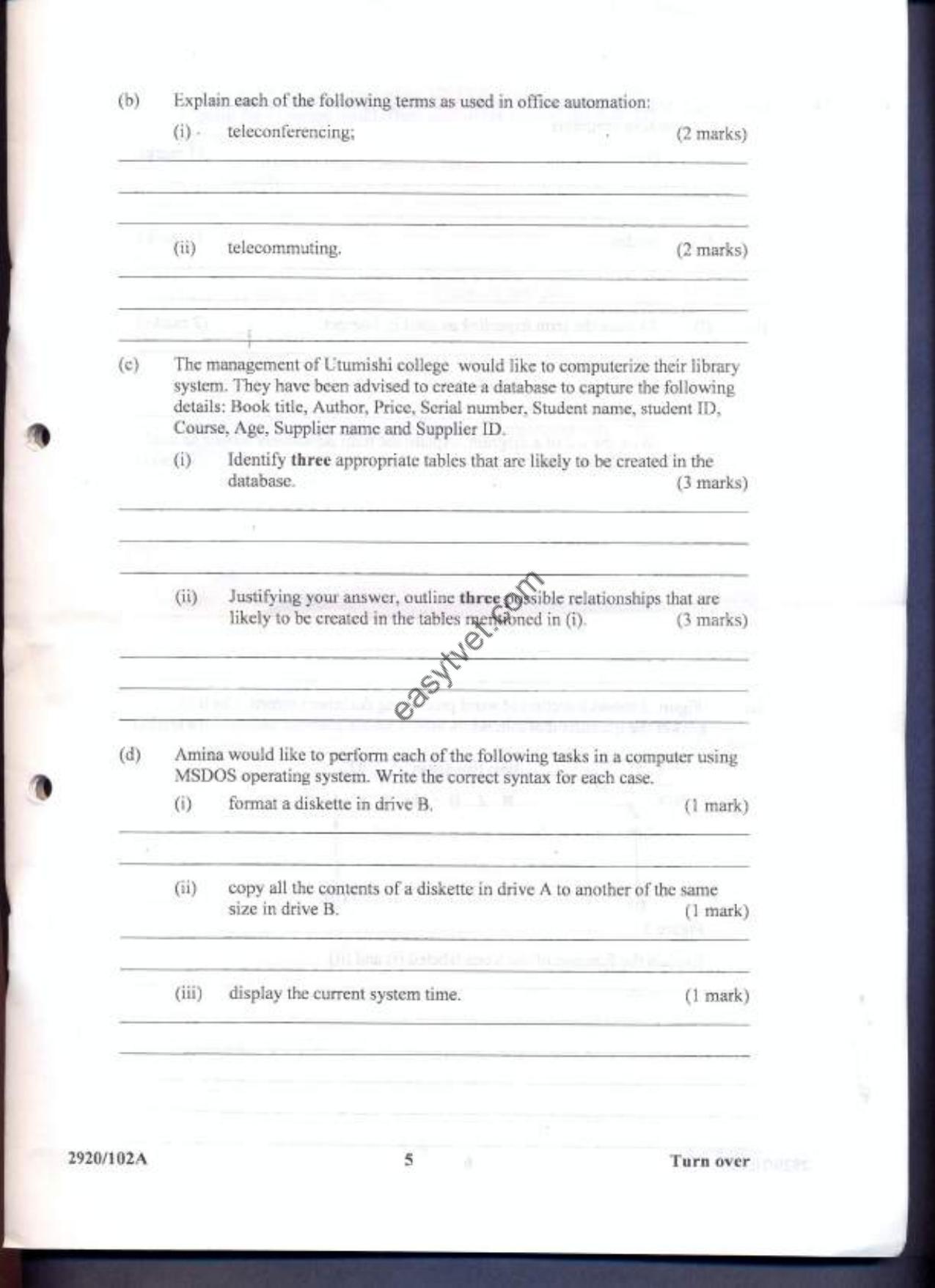 Computer Applications I (theory (2013) — page 5 of 10