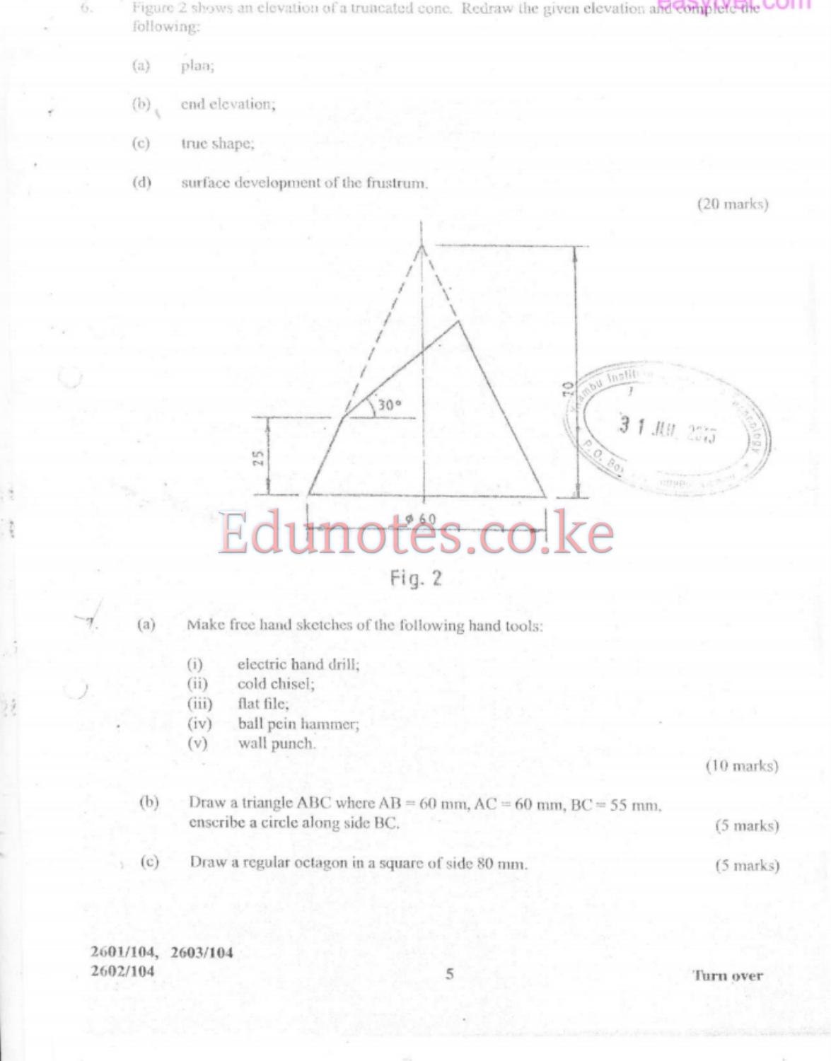 Engineering Drawing, Materials, Processes and Worisshop Technology (2015) — page 5 of 6