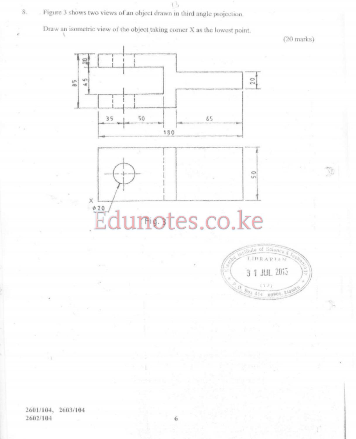 Engineering Drawing, Materials, Processes and Worisshop Technology (2015) — page 6 of 6