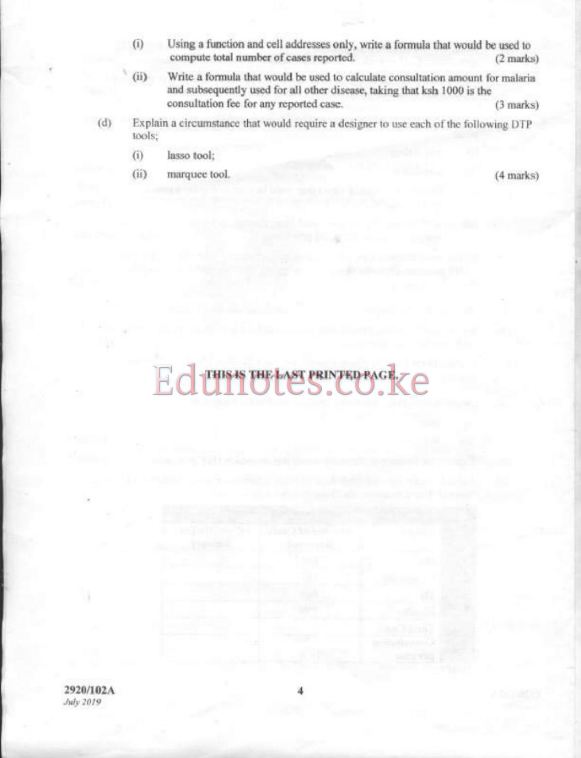 Computer Applications I (theory (2019) — page 4 of 4