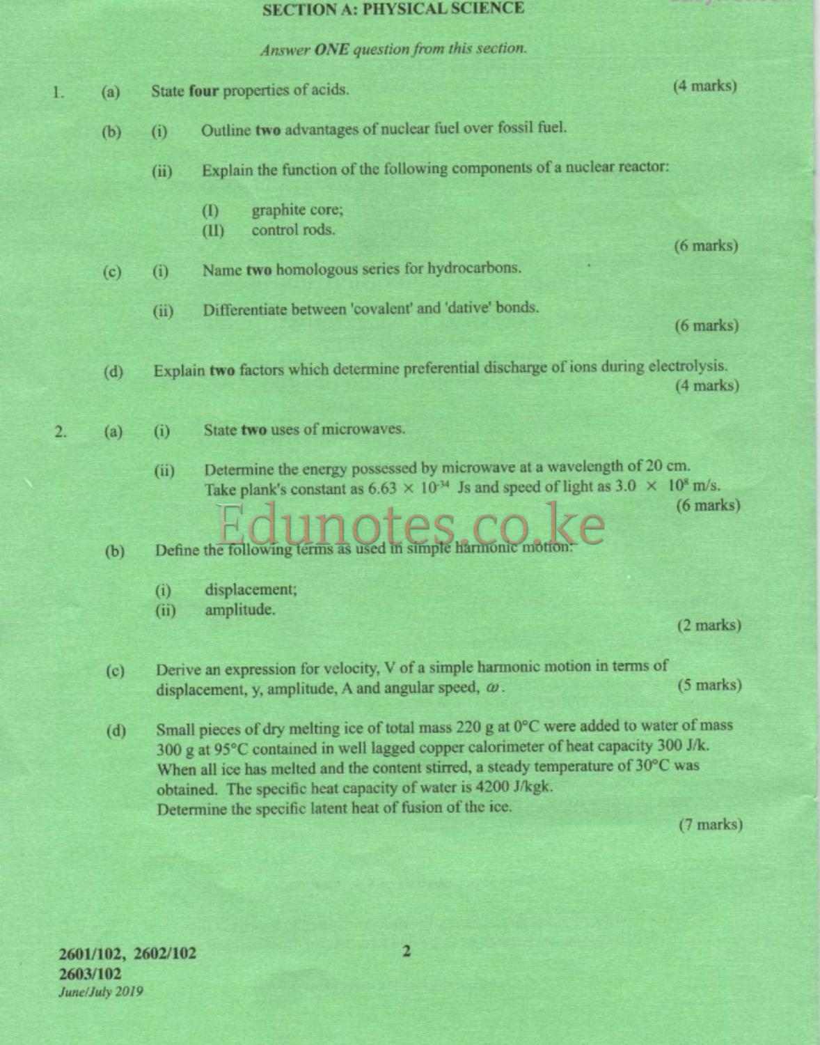Physical Science, Mechanical Science (2019) — page 2 of 8