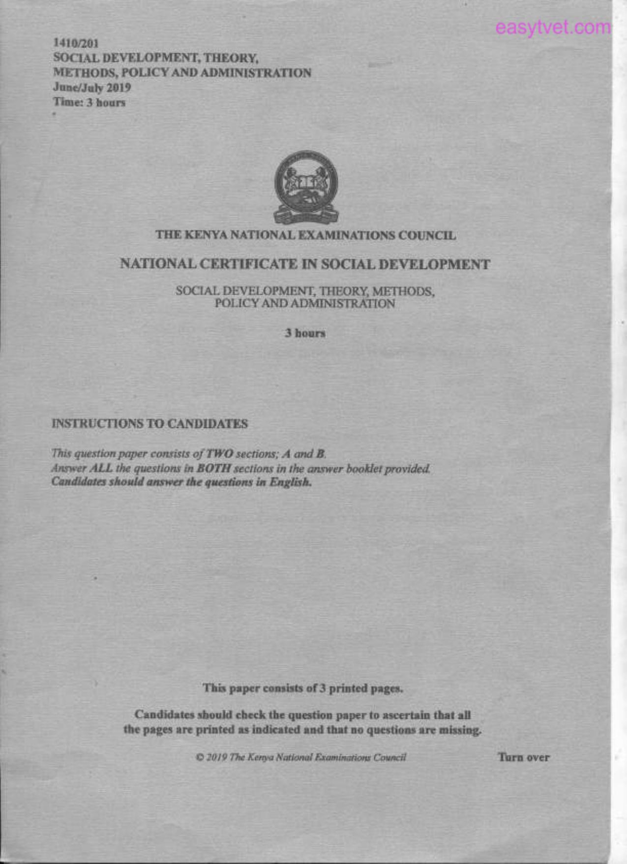 Methods, Policy and Administration (2019) — page 1 of 3