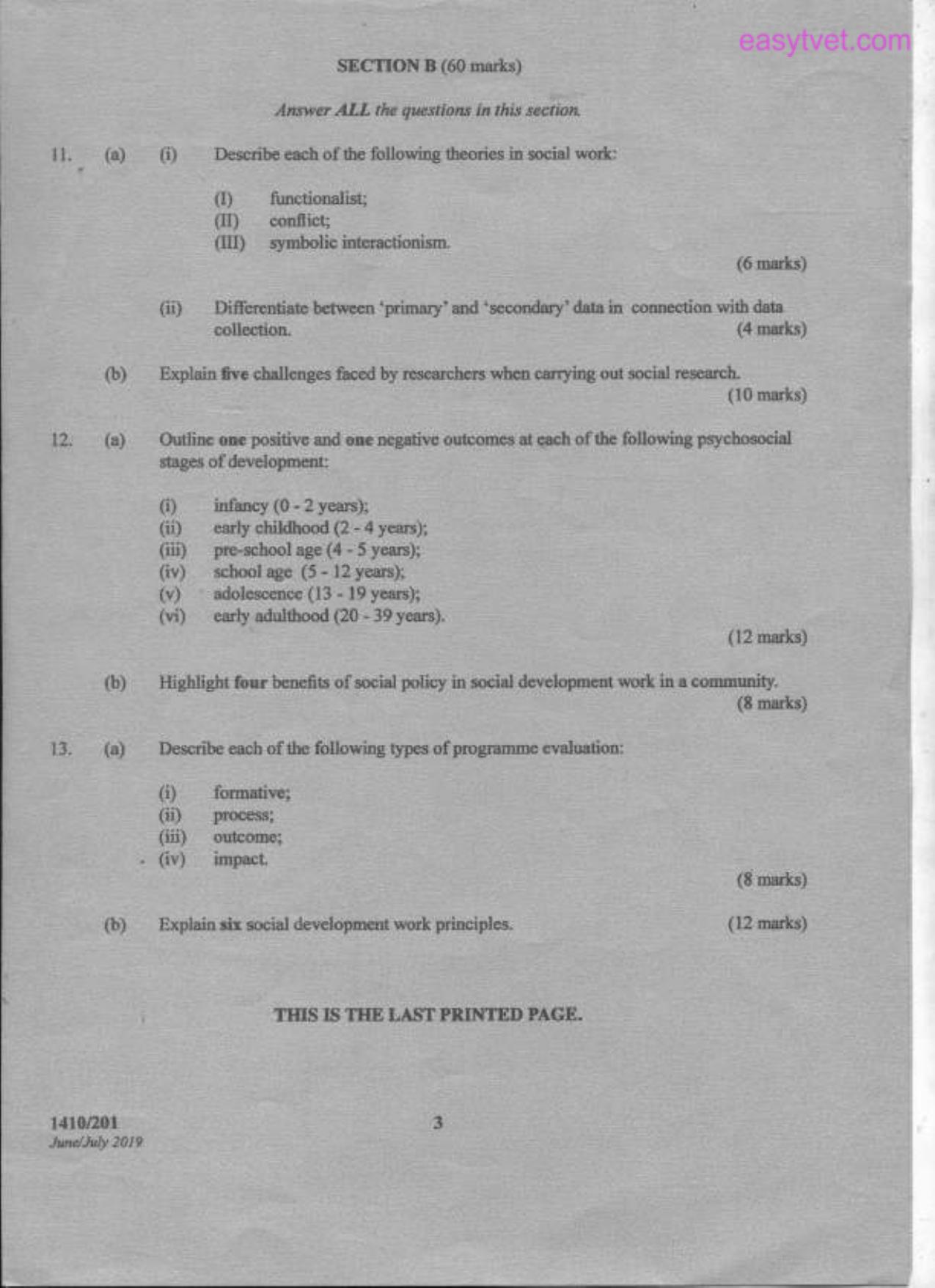 Methods, Policy and Administration (2019) — page 3 of 3