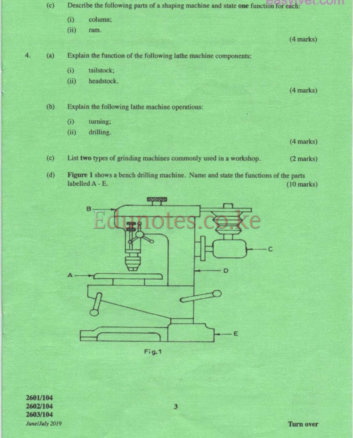 Engineering Drawing, Materials, Processes and Workshop Technology (2019) — page 3 of 7