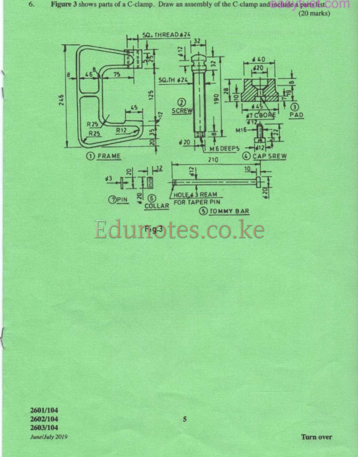 Engineering Drawing, Materials, Processes and Workshop Technology (2019) — page 5 of 7
