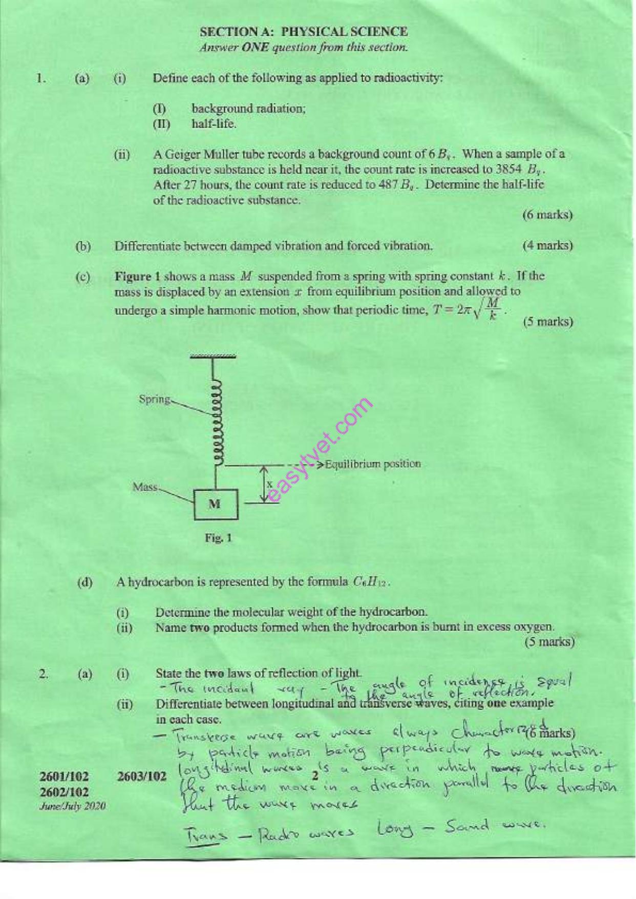 Physical Science, Mechanical Science and (2020) — page 2 of 6
