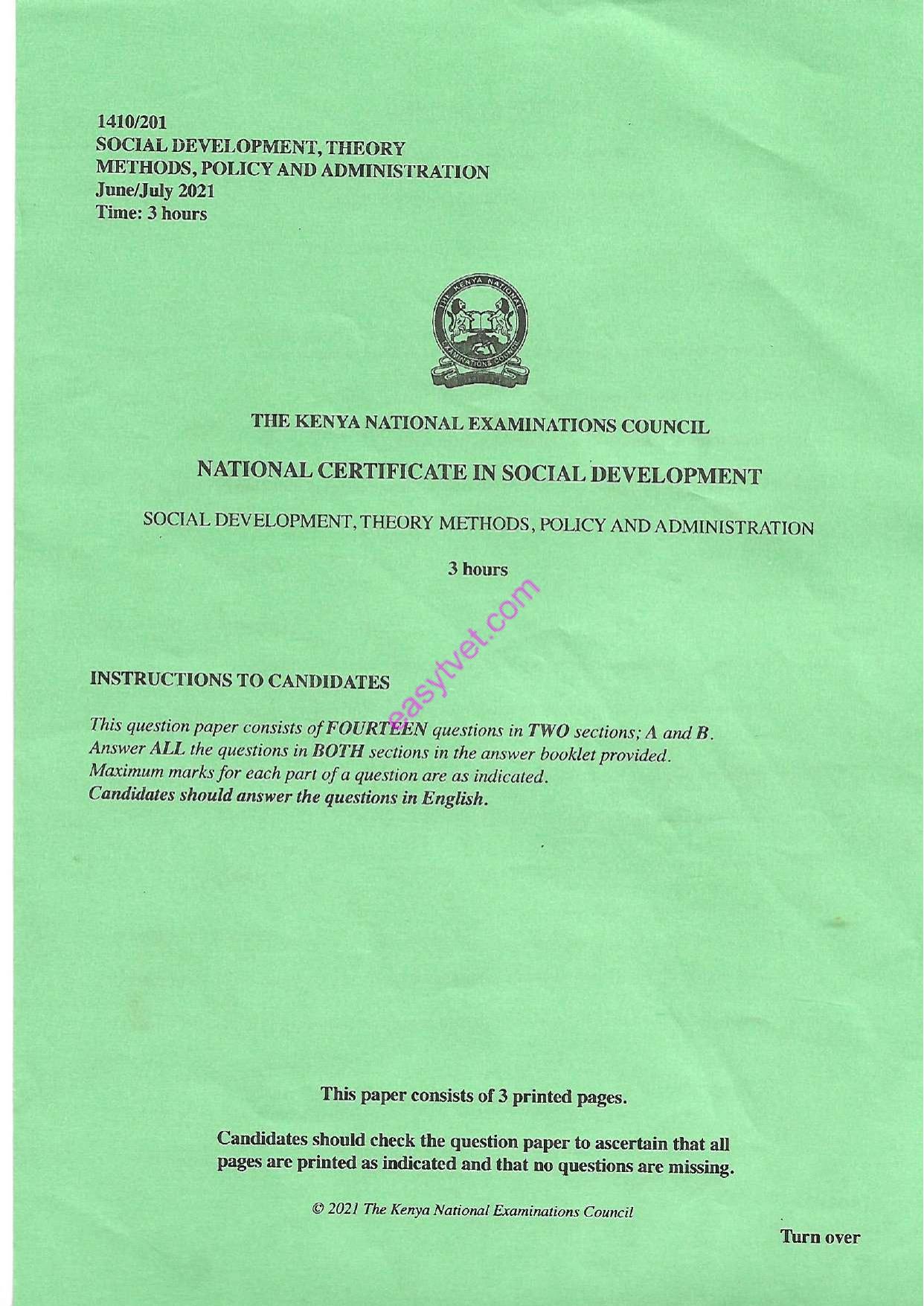 Social Development, Theory Methods, Policy and Admin Istration (2021) — page 1 of 3