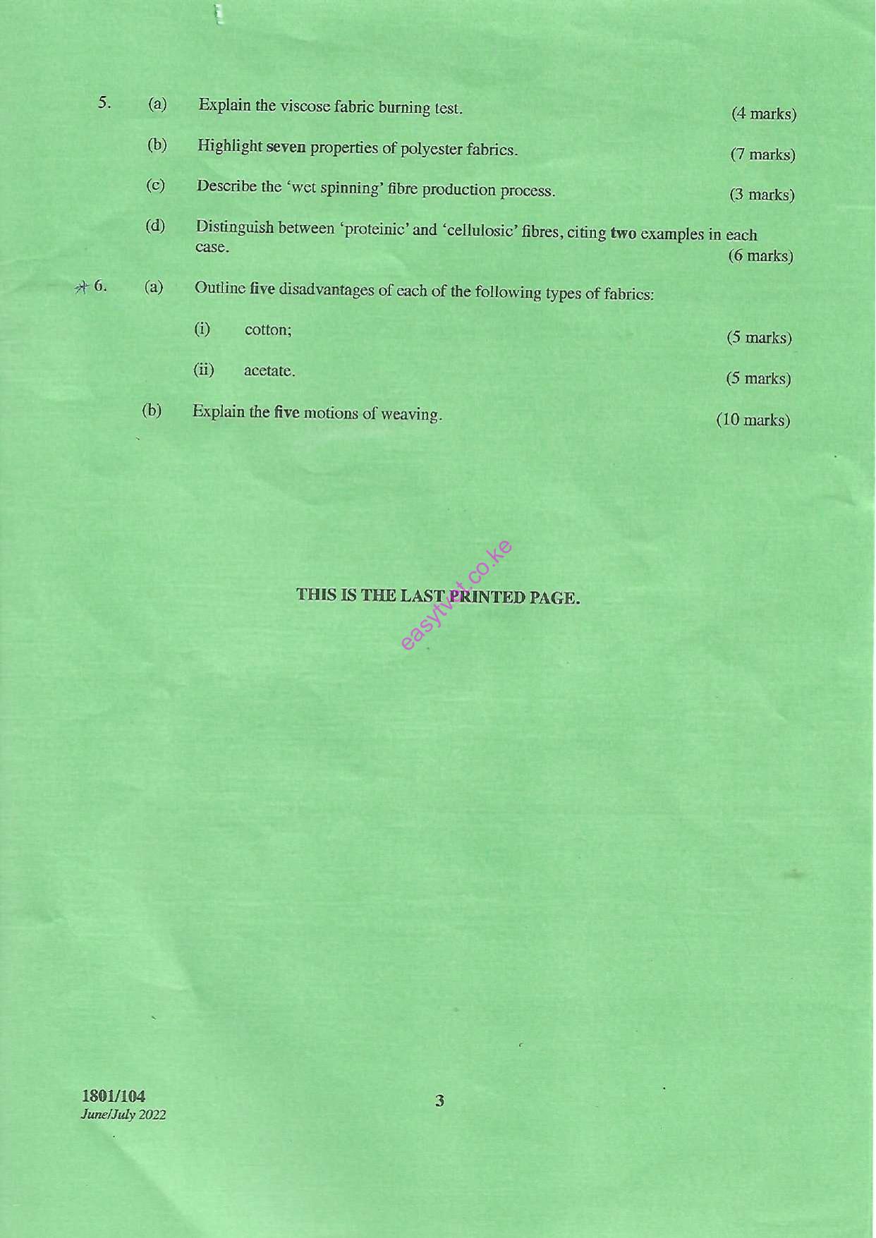 Textile Material Knowledge and Fabric Colouration Theory (2022) — page 3 of 3