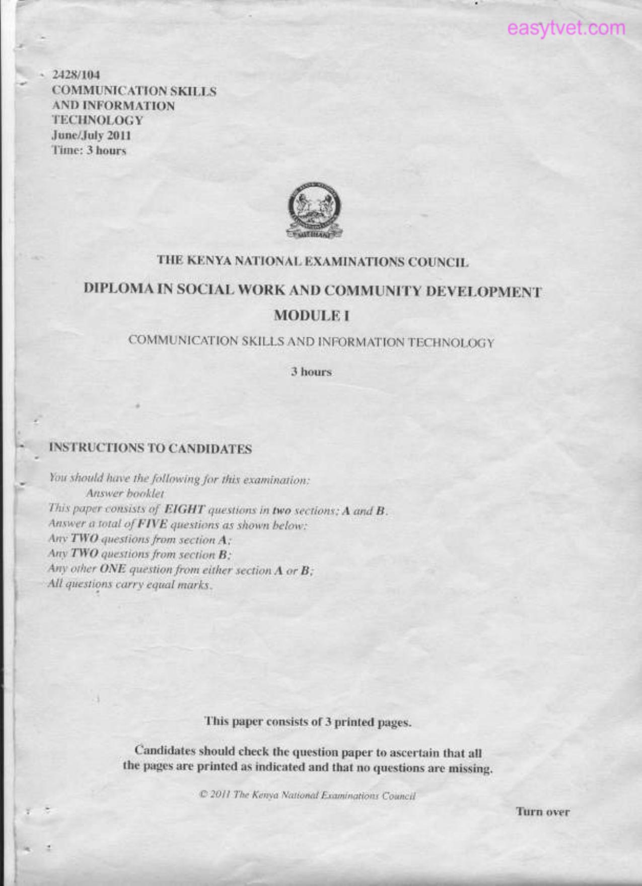 Communication Skills and Information Technology (2011) — page 1 of 3