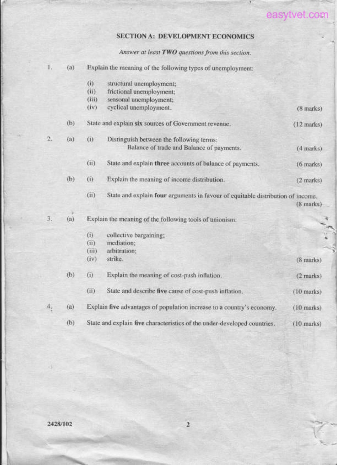 Development Economics and Entrepreneurship (2001) — page 2 of 3