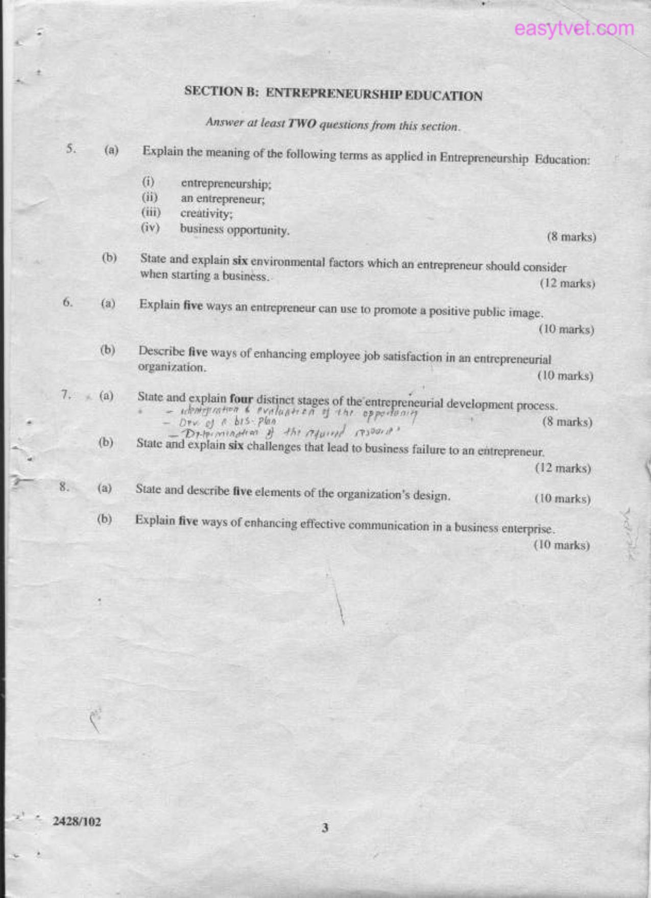 Development Economics and Entrepreneurship (2001) — page 3 of 3