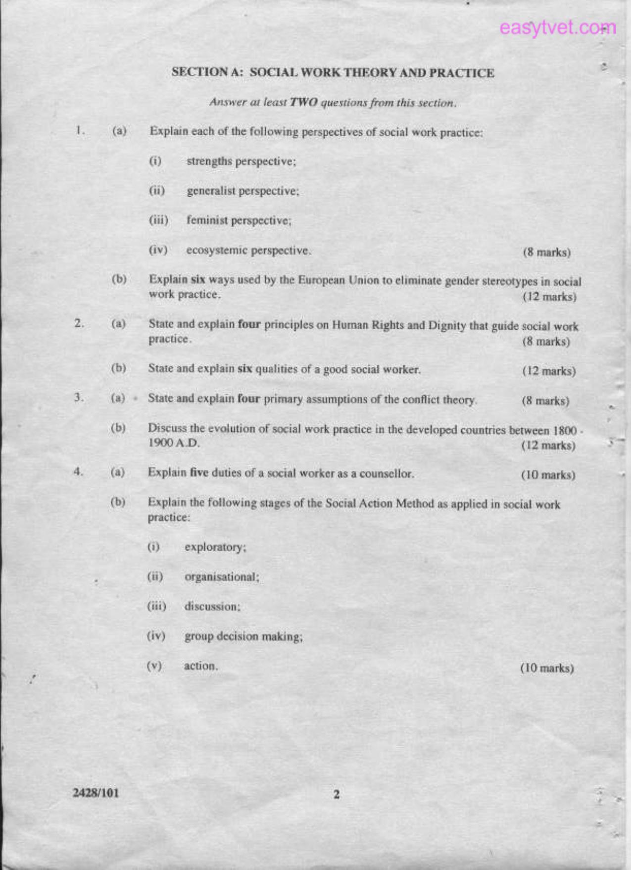 Social Work Theory, Practice and Community Development (2011) — page 2 of 3