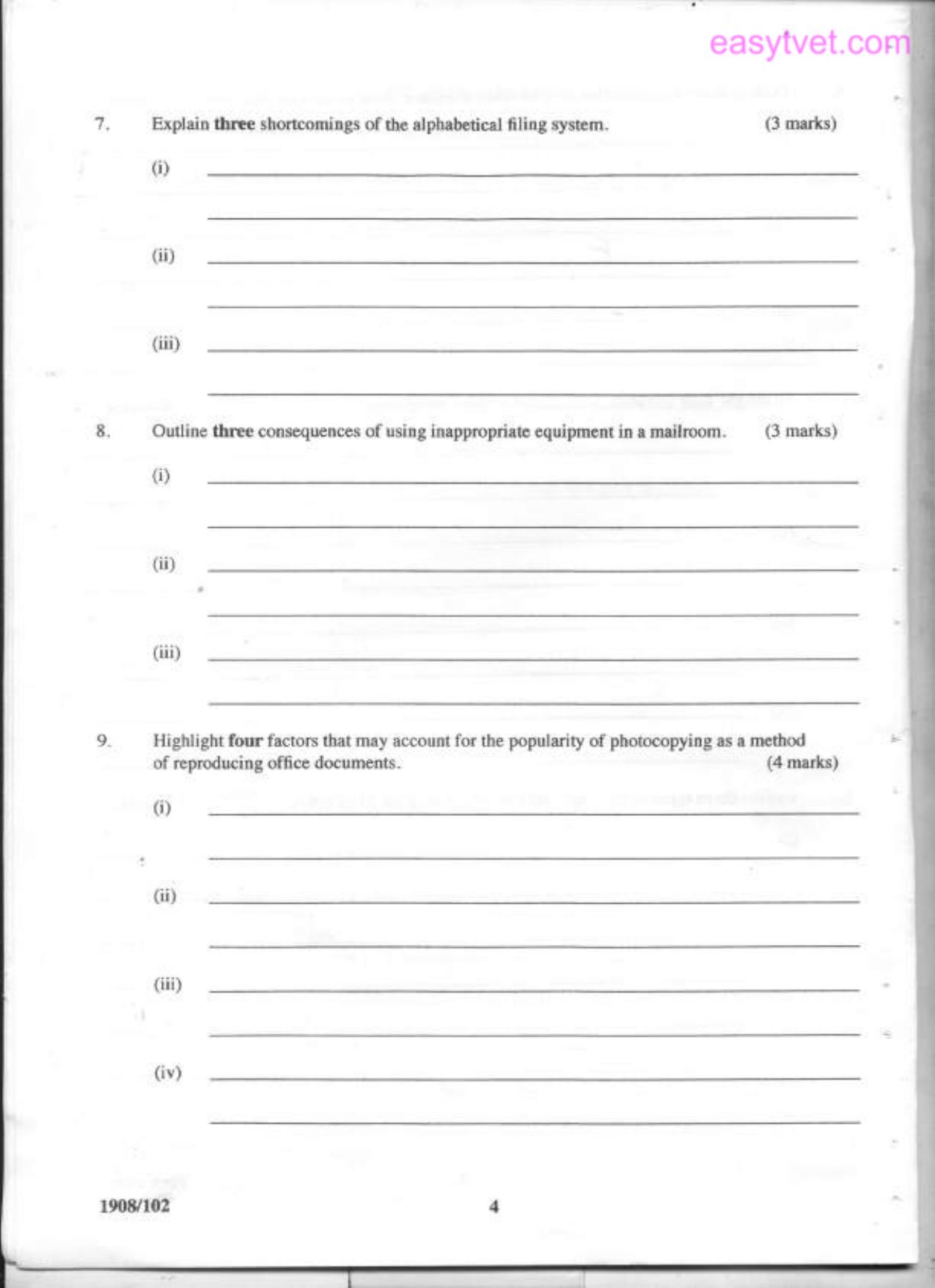I Office Administration and Management (2012) — page 4 of 5