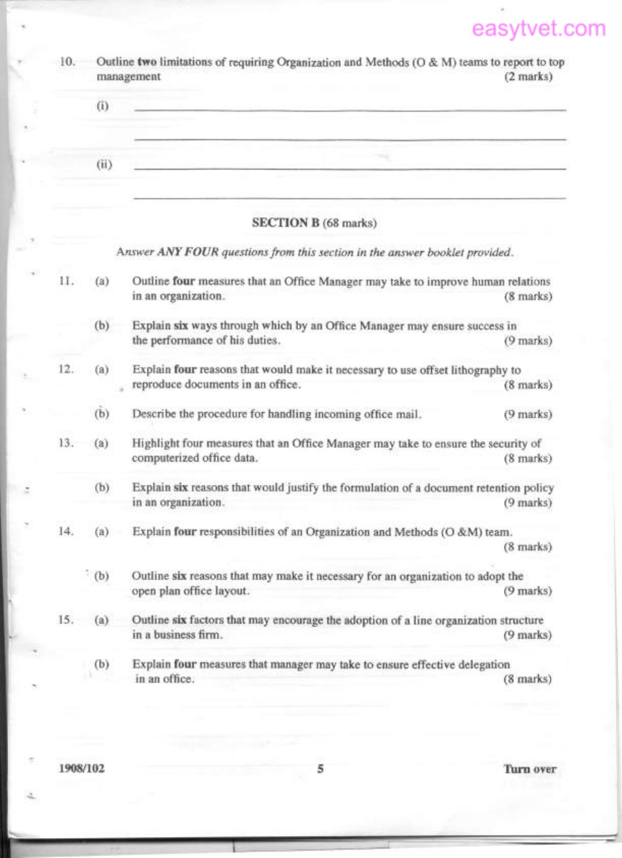 I Office Administration and Management (2012) — page 5 of 5