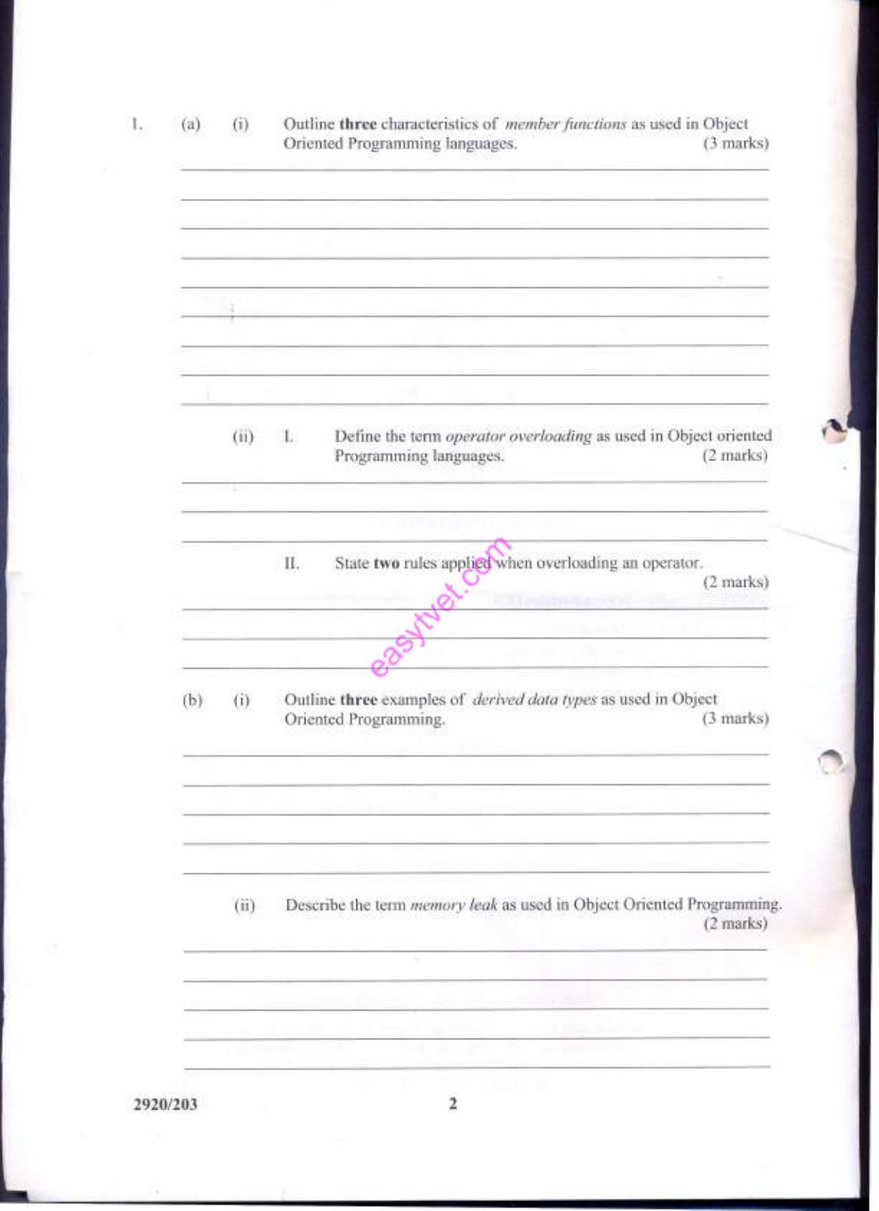 Obrject Oriented Programming (2013) — page 2 of 22