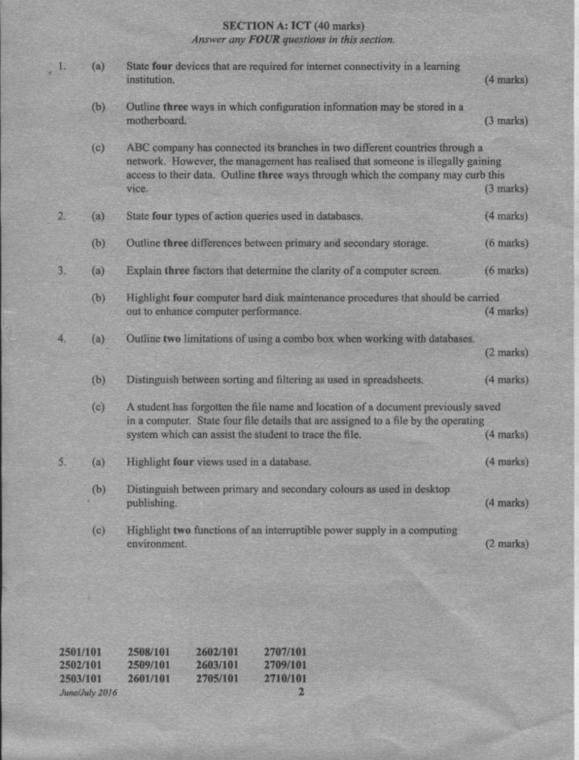 Information Communication Technology, Communication (2016) — page 2 of 4