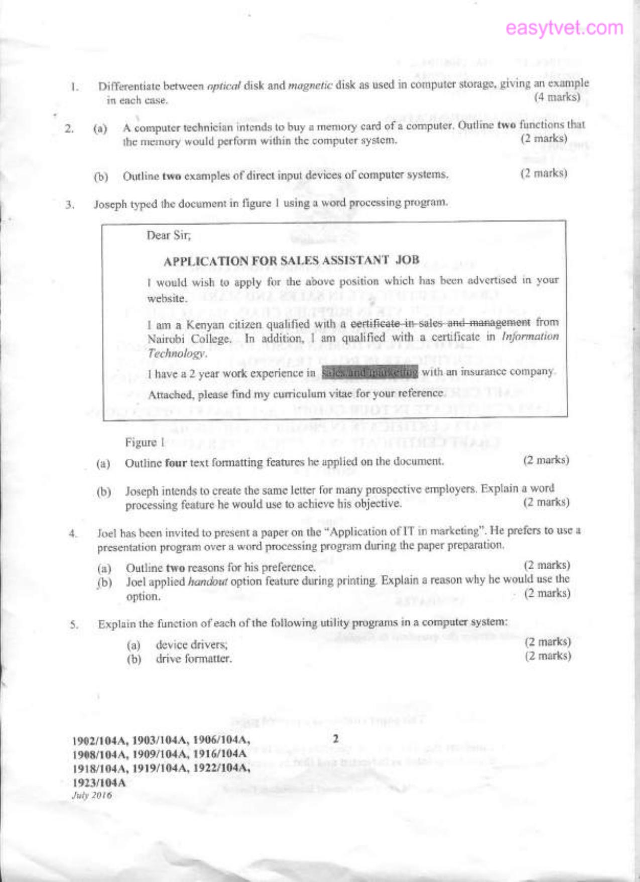Craft Certificate in Tour Guiding and Travel Operations (2016) — page 2 of 3