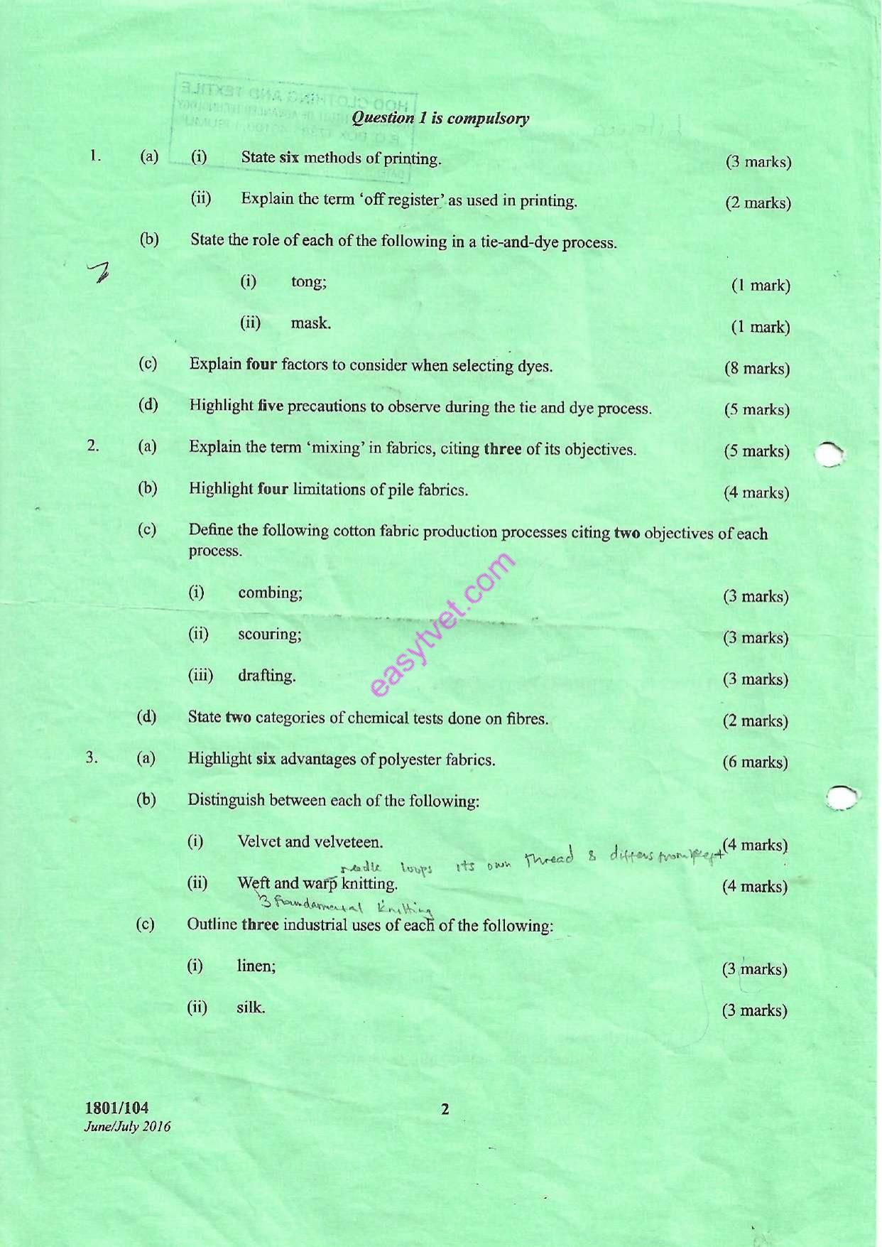 Textile Matertal Knowledge and Fabric Colouration Theory (2016) — page 2 of 4