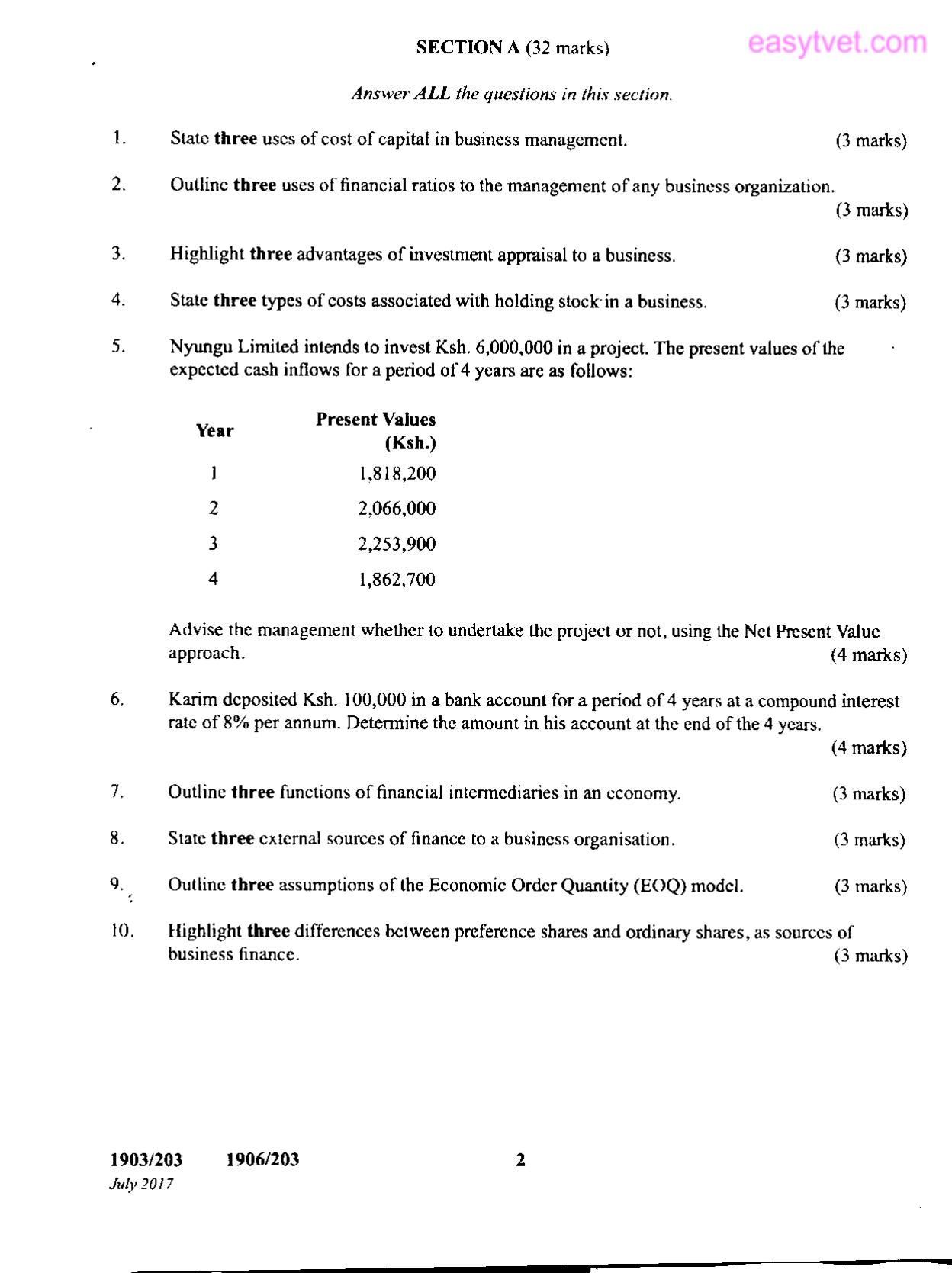 Business Finance (2017) — page 2 of 5