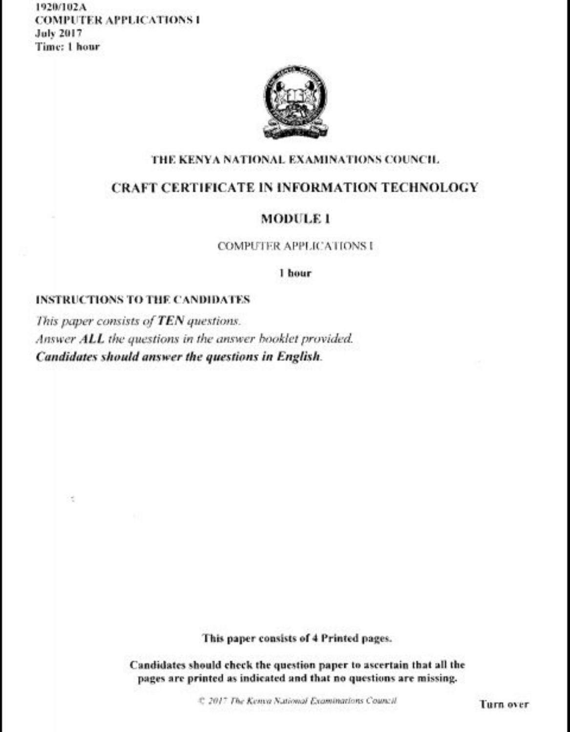 Computer Afplications (2017) — page 1 of 4
