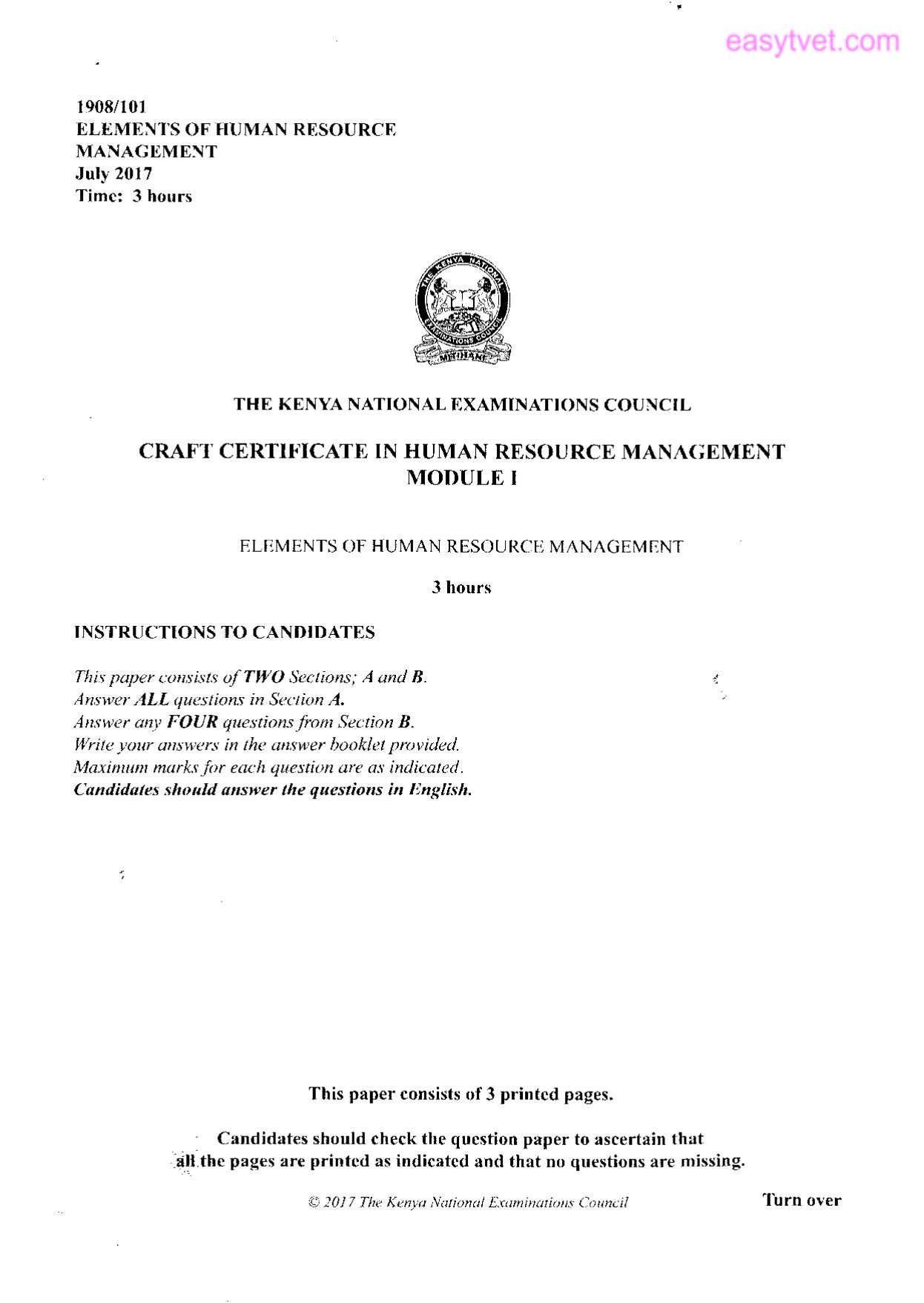 Elements of Human Resource Management (2017) — page 1 of 3