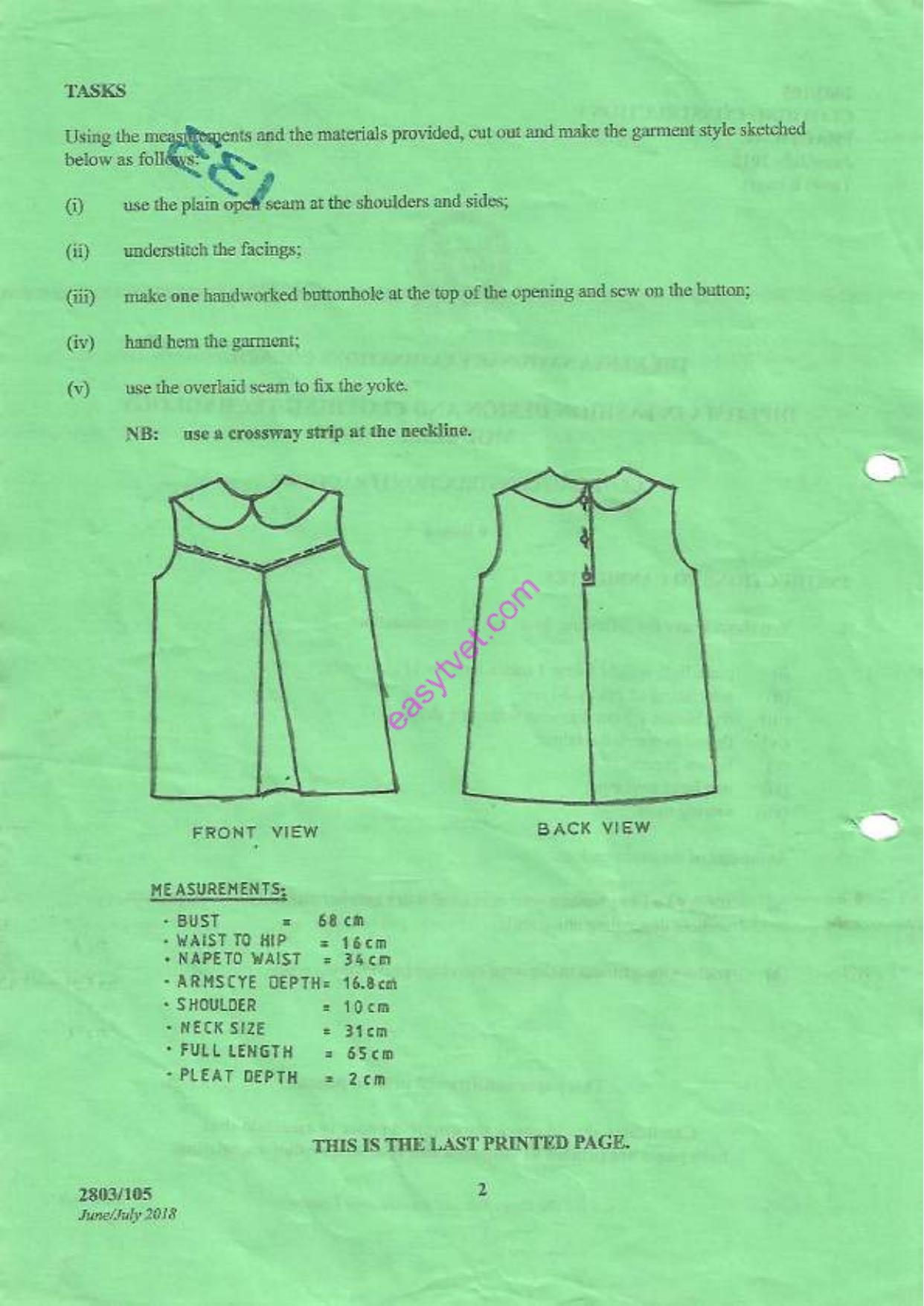Difloma in Fashion Design and Clothing Technology (2018) — page 2 of 2