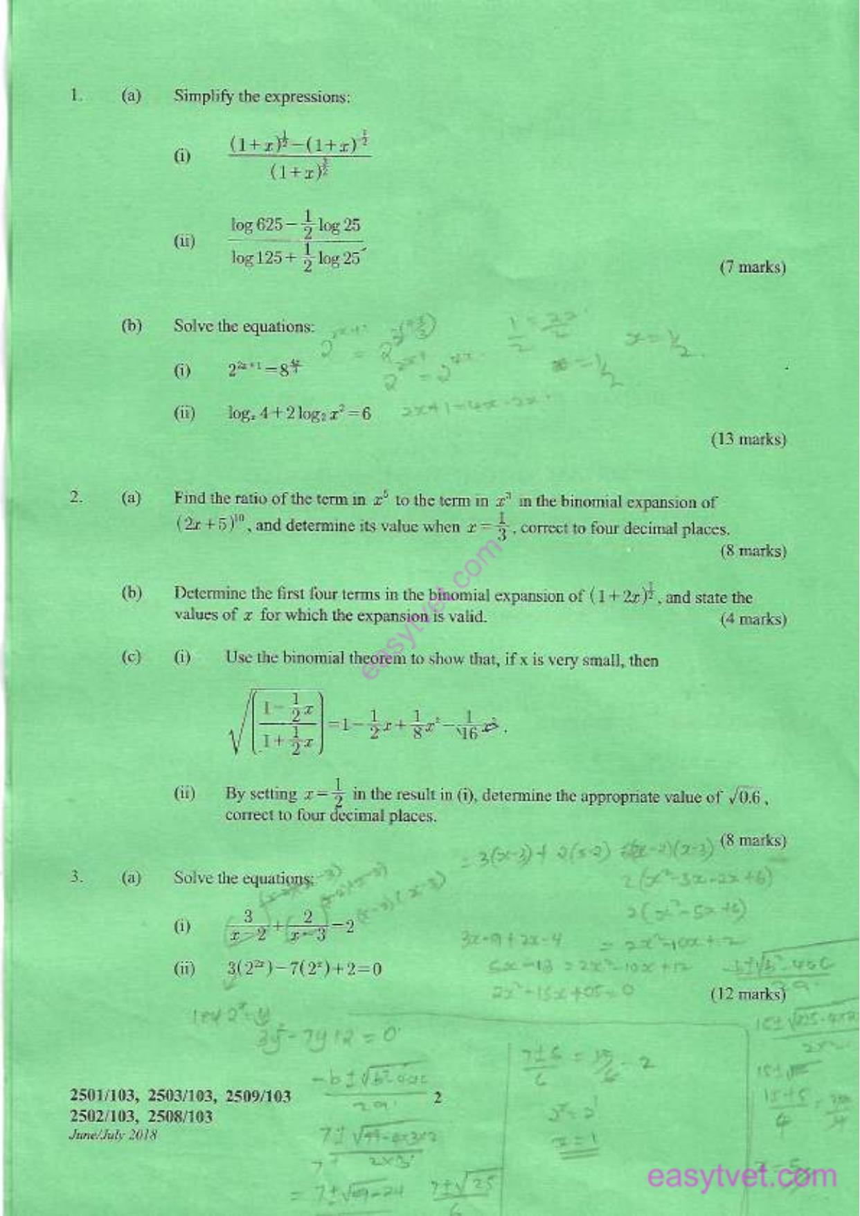 Engineering Mathematics (2018) — page 2 of 4