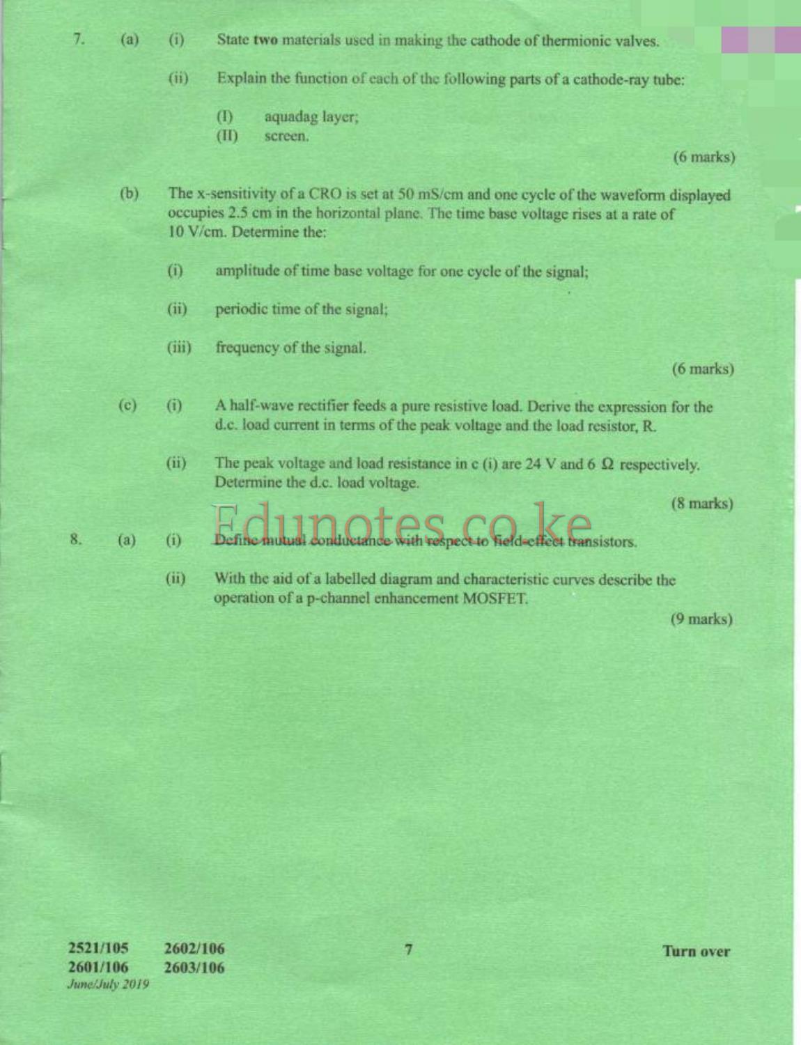 Electrical Measurements and Analogue Electronics 1 (2019) — page 7 of 8